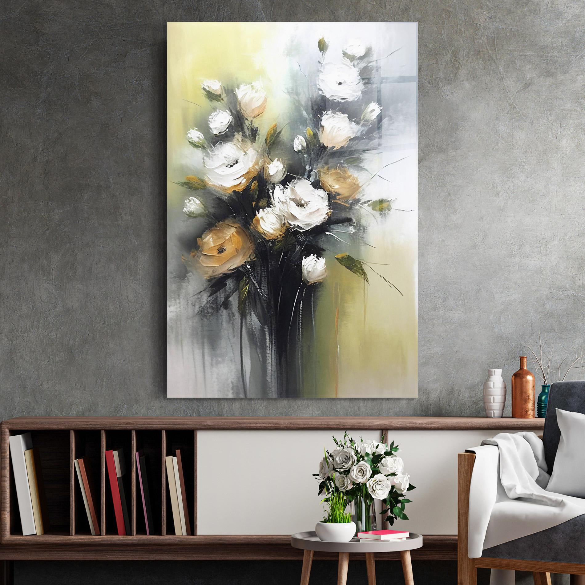 Glasbild Bouquet Painting mockup 2