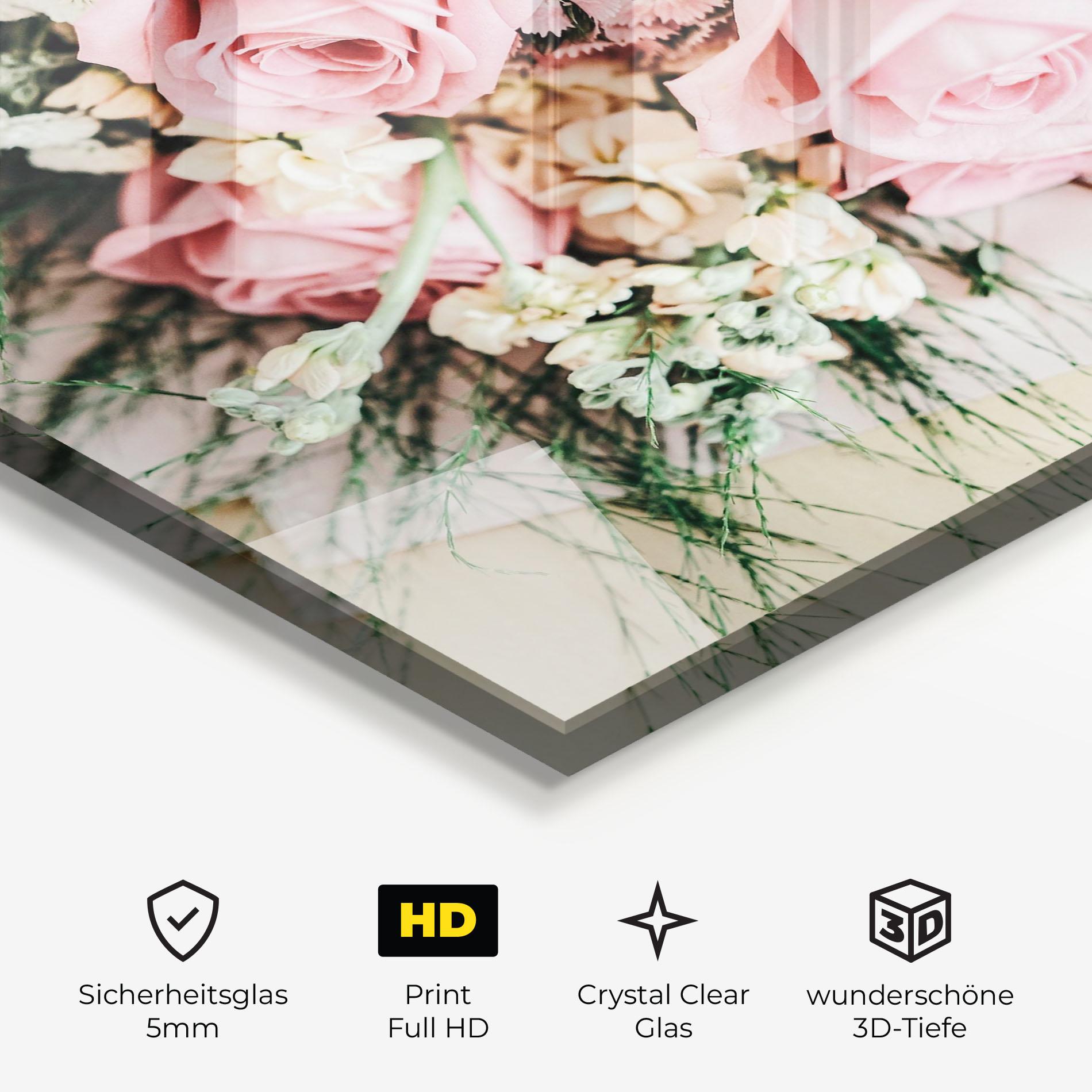 Glasbild Baby Pink Bouquet mockup 3