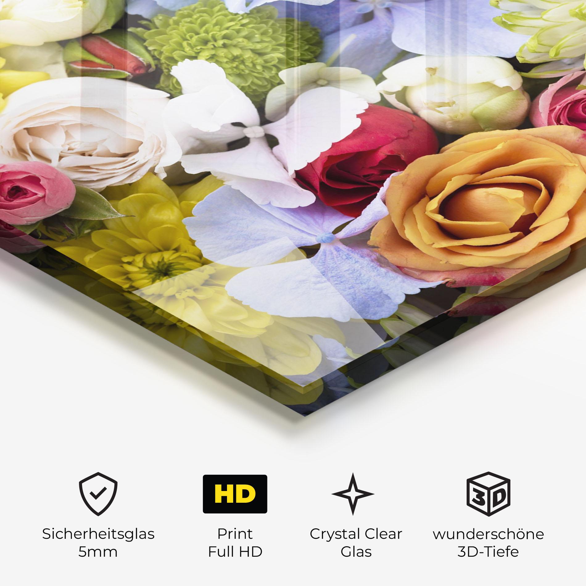 Glasbild Color Mix Flower Bouquet mockup 3