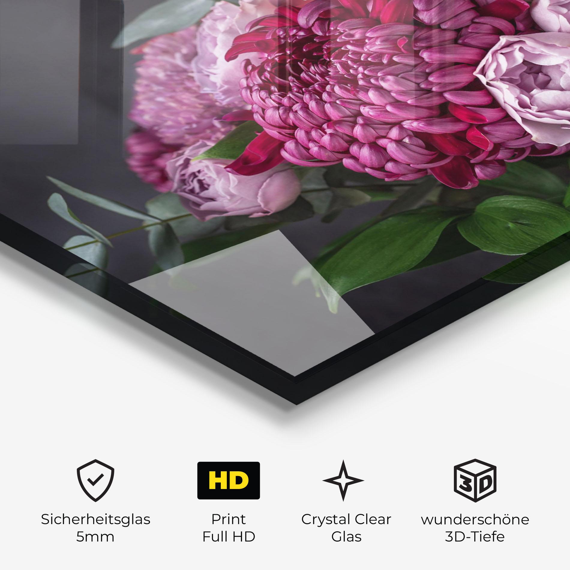 Glasbild Mix Purple Bouquet mockup 3