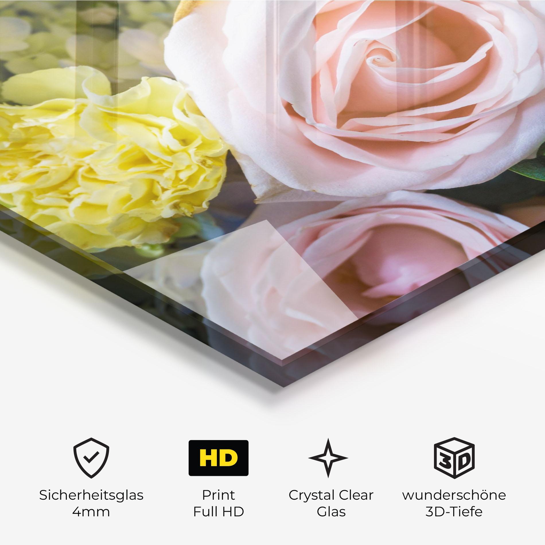 Glasbild Bouquet Light Pink mockup 3