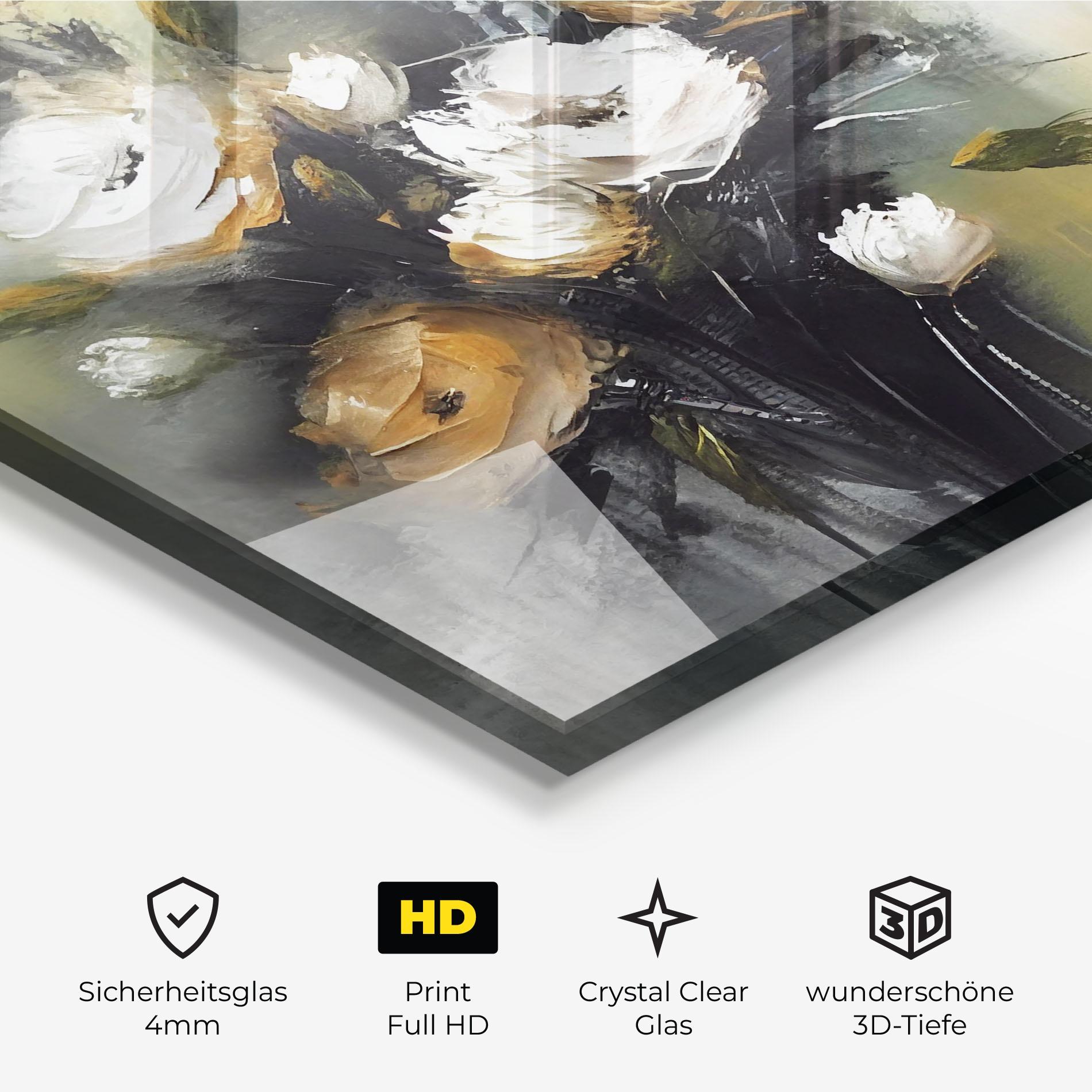 Glasbild Bouquet Painting mockup 3