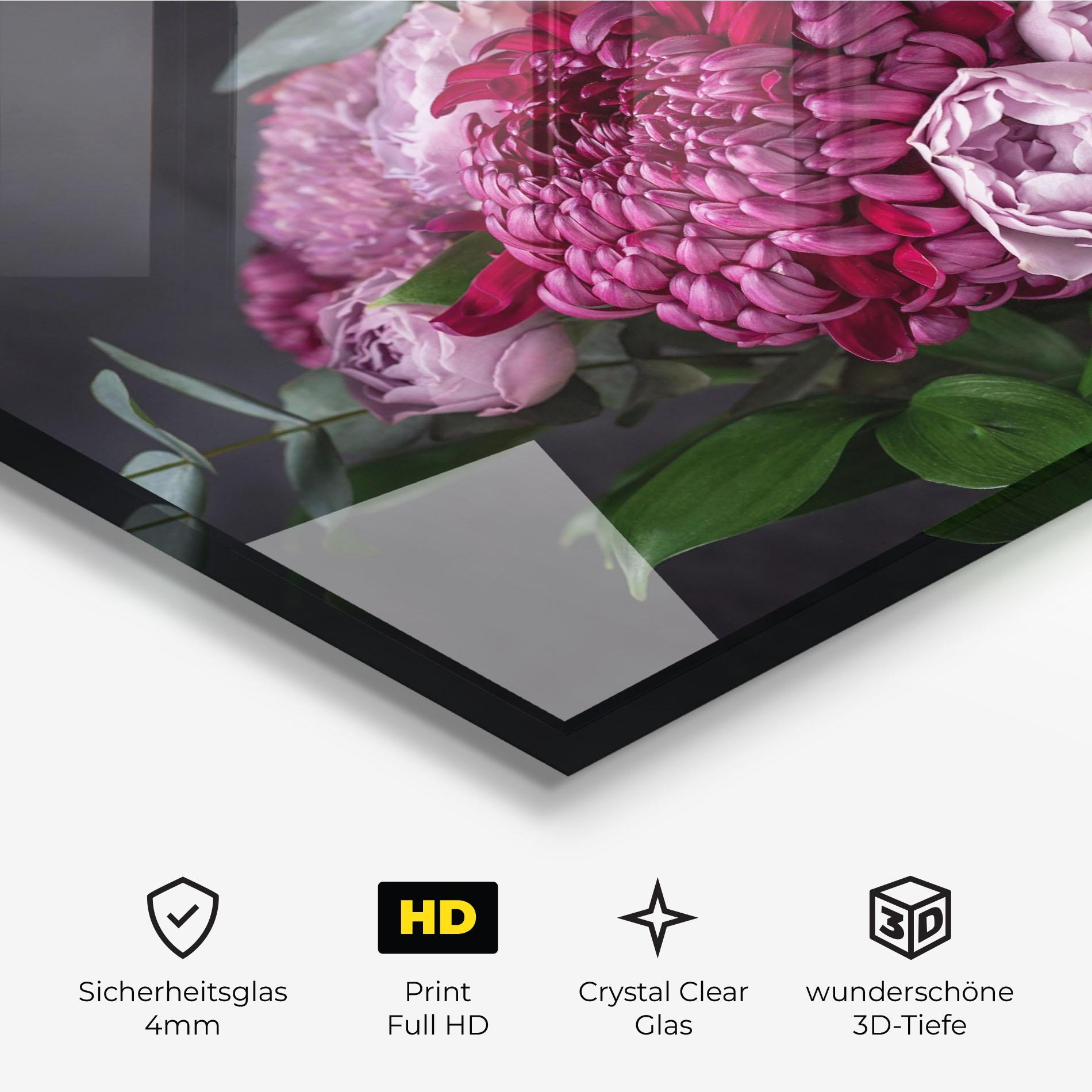 Glasbild Mix Purple Bouquet mockup 3