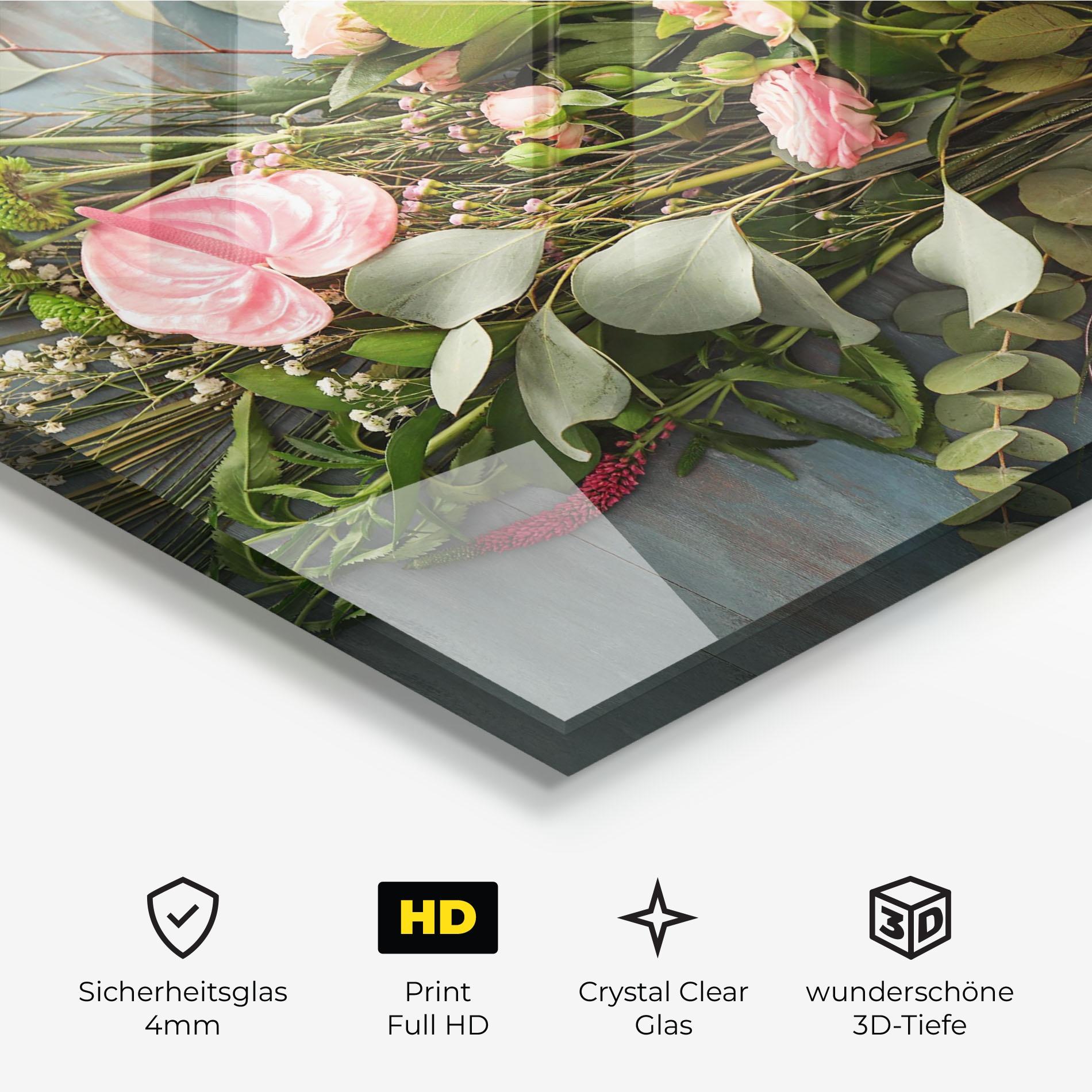 Glasbild Preparing Bouquet mockup 3