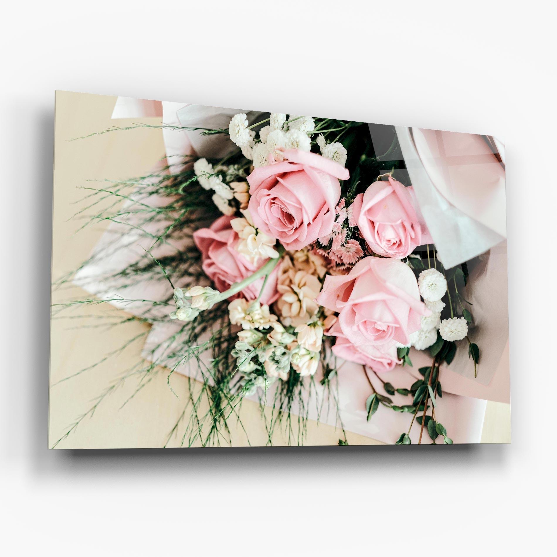 Glasbild Baby Pink Bouquet mockup 6