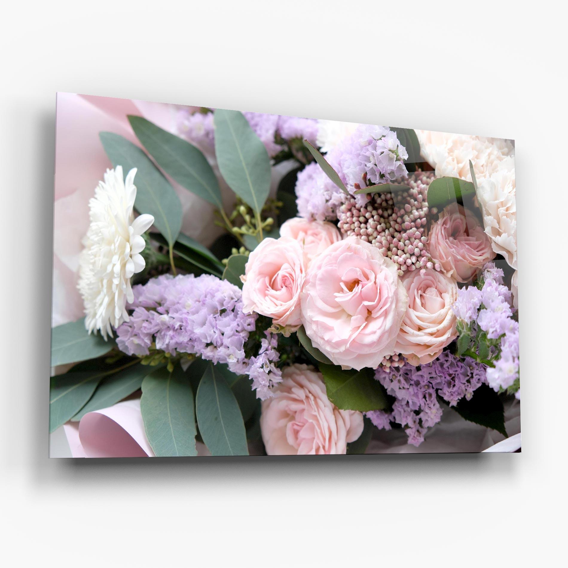 Glasbild Beautiful Pink Roses mockup 6