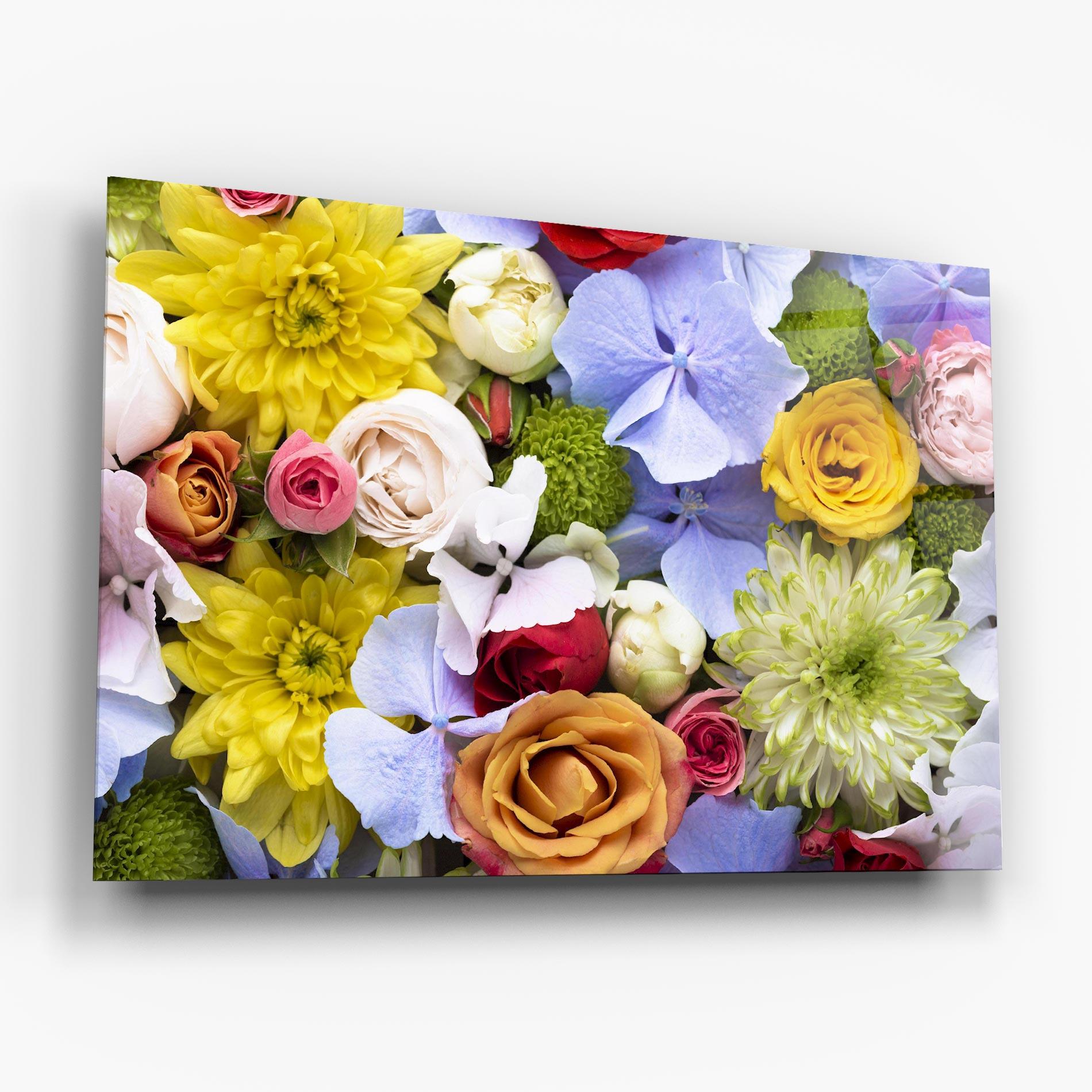 Glasbild Color Mix Flower Bouquet mockup 6