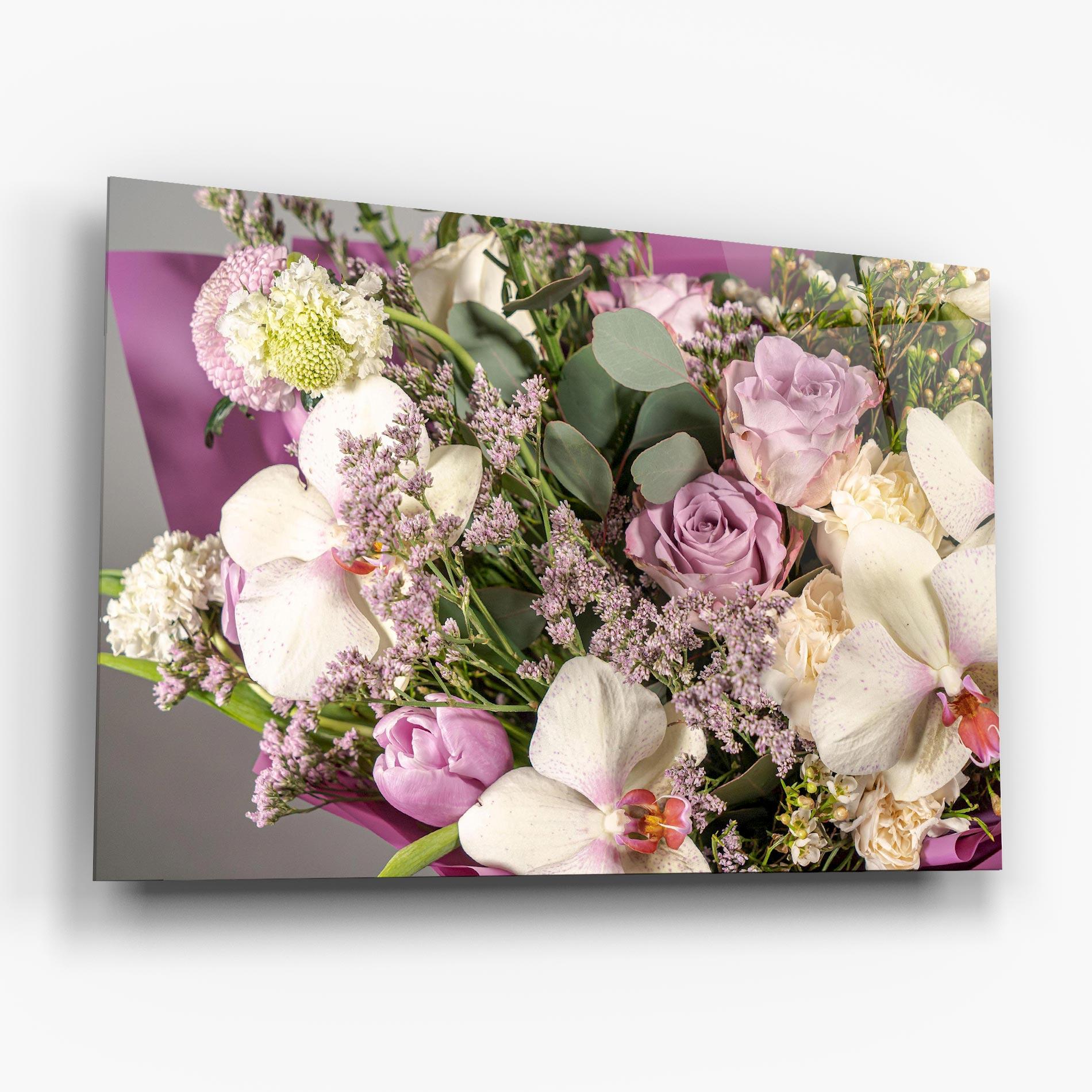 Glasbild Cute Purple Bouquet mockup 6