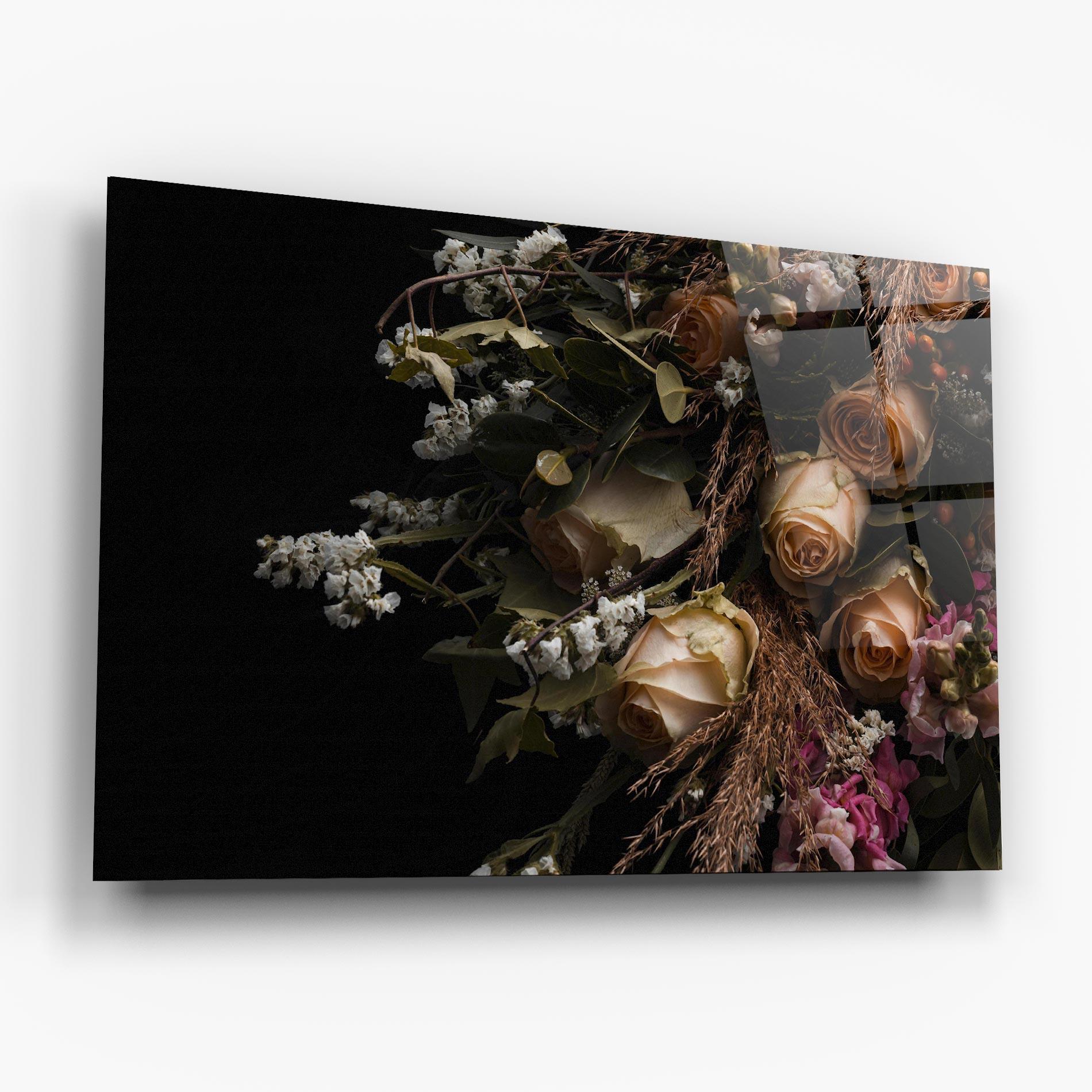 Glasbild Luxurious Cream Bouquet mockup 6