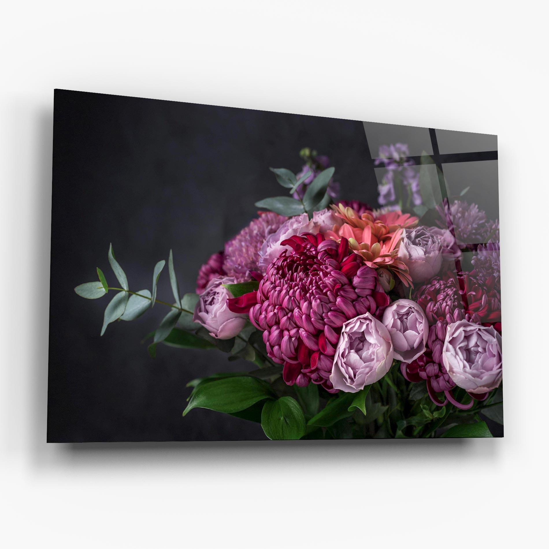 Glasbild Mix Purple Bouquet mockup 6