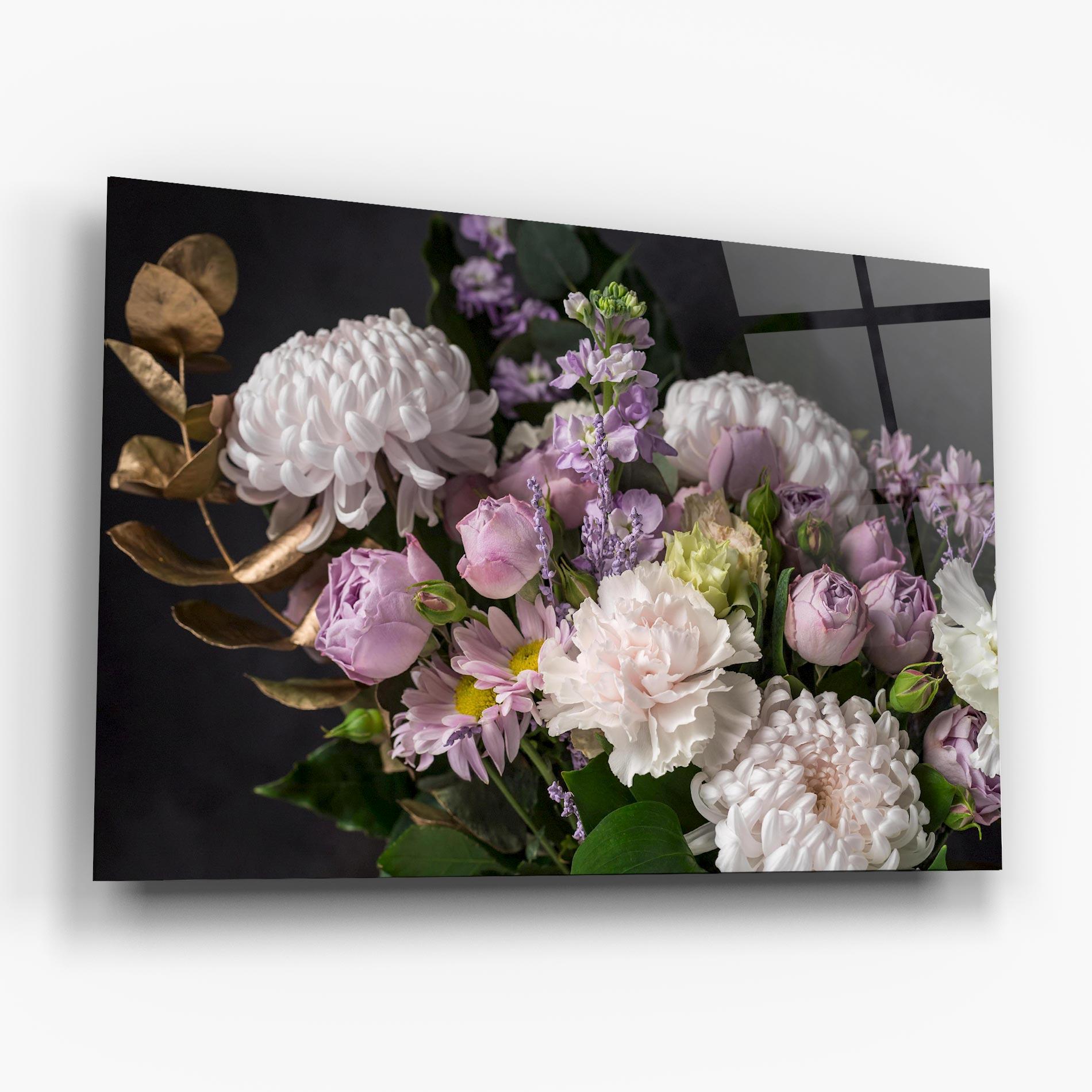 Glasbild Pastel Purple Bouquet mockup 6