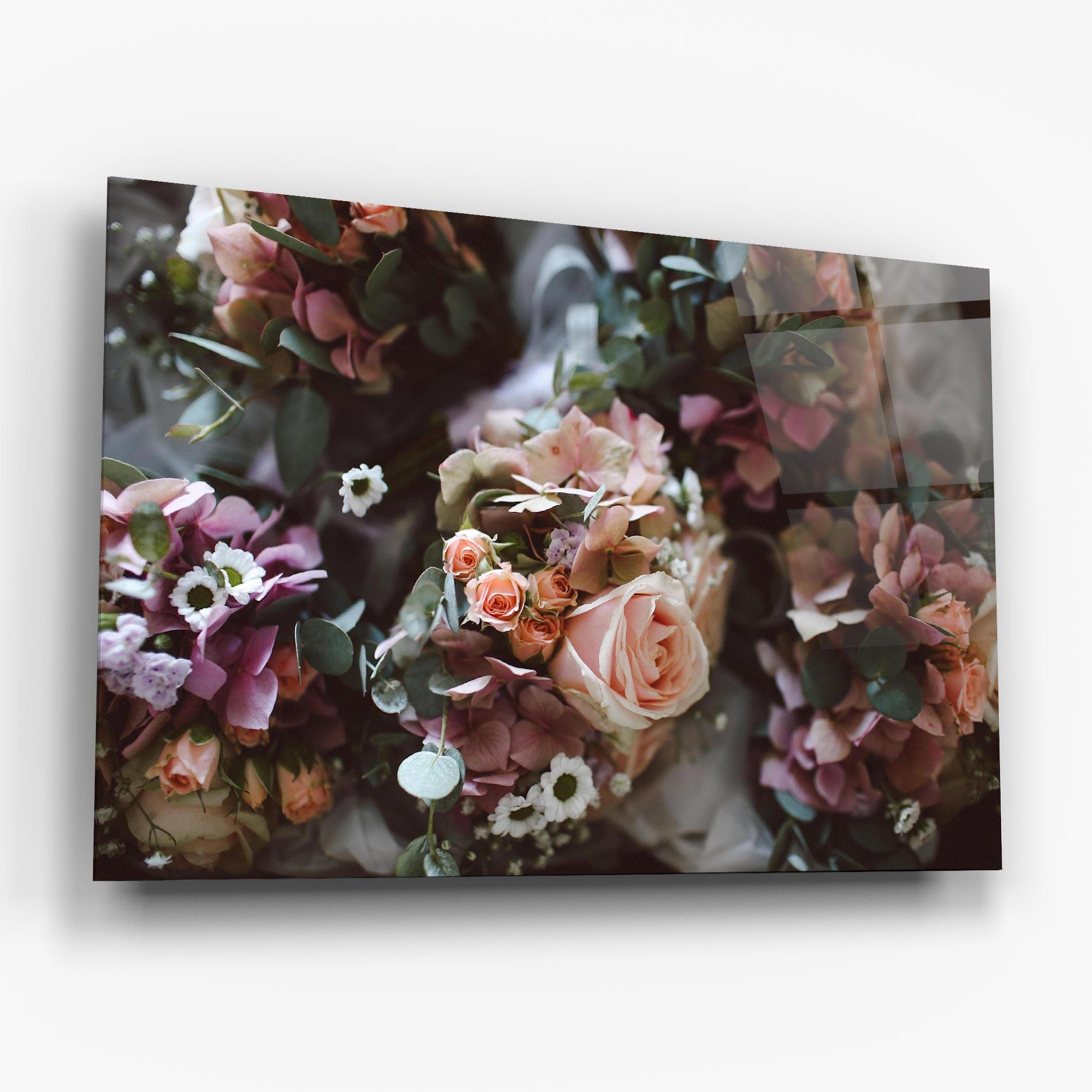 Glasbild Pink Mix Bouquet mockup 6