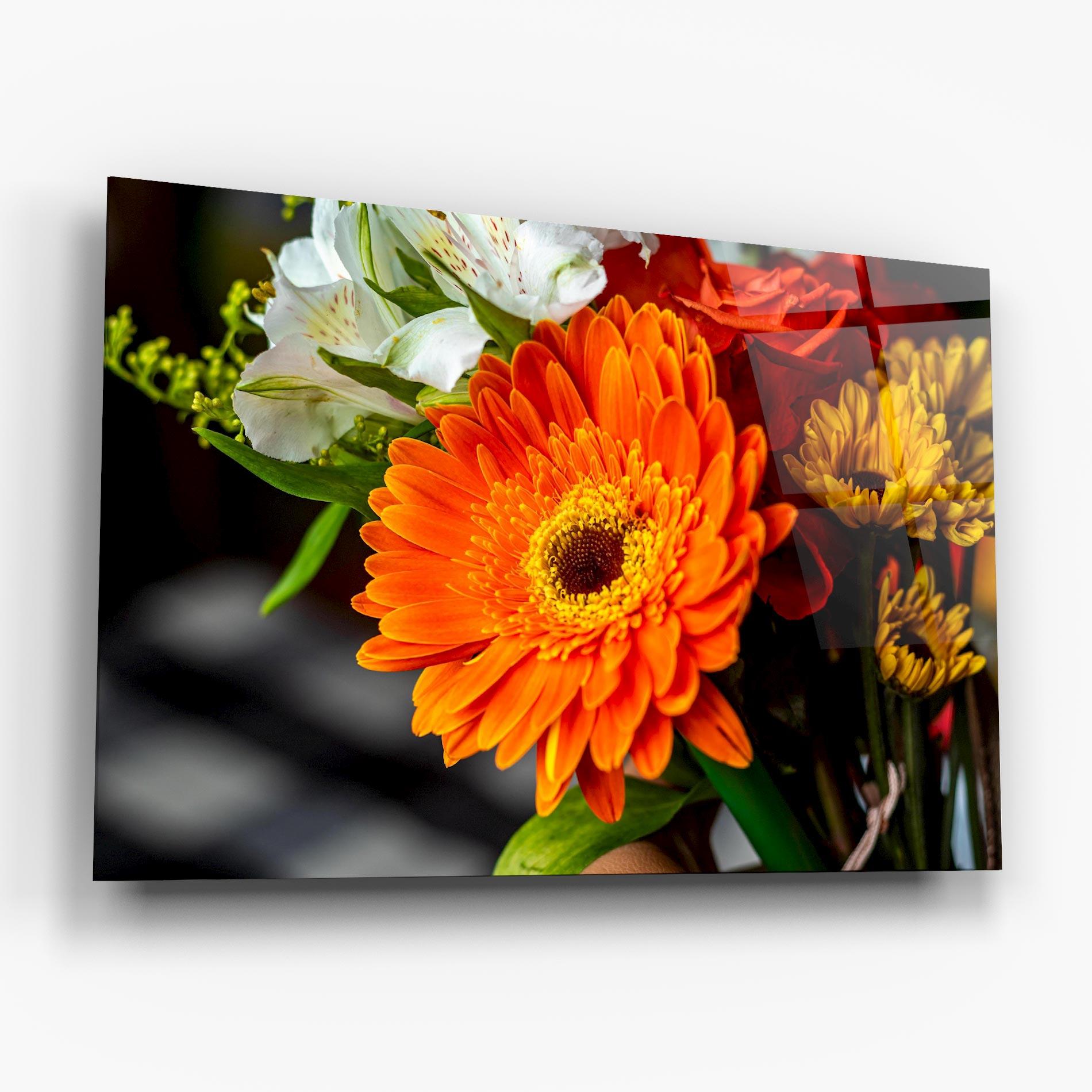 Glasbild Strong Orange Bouquet mockup 6