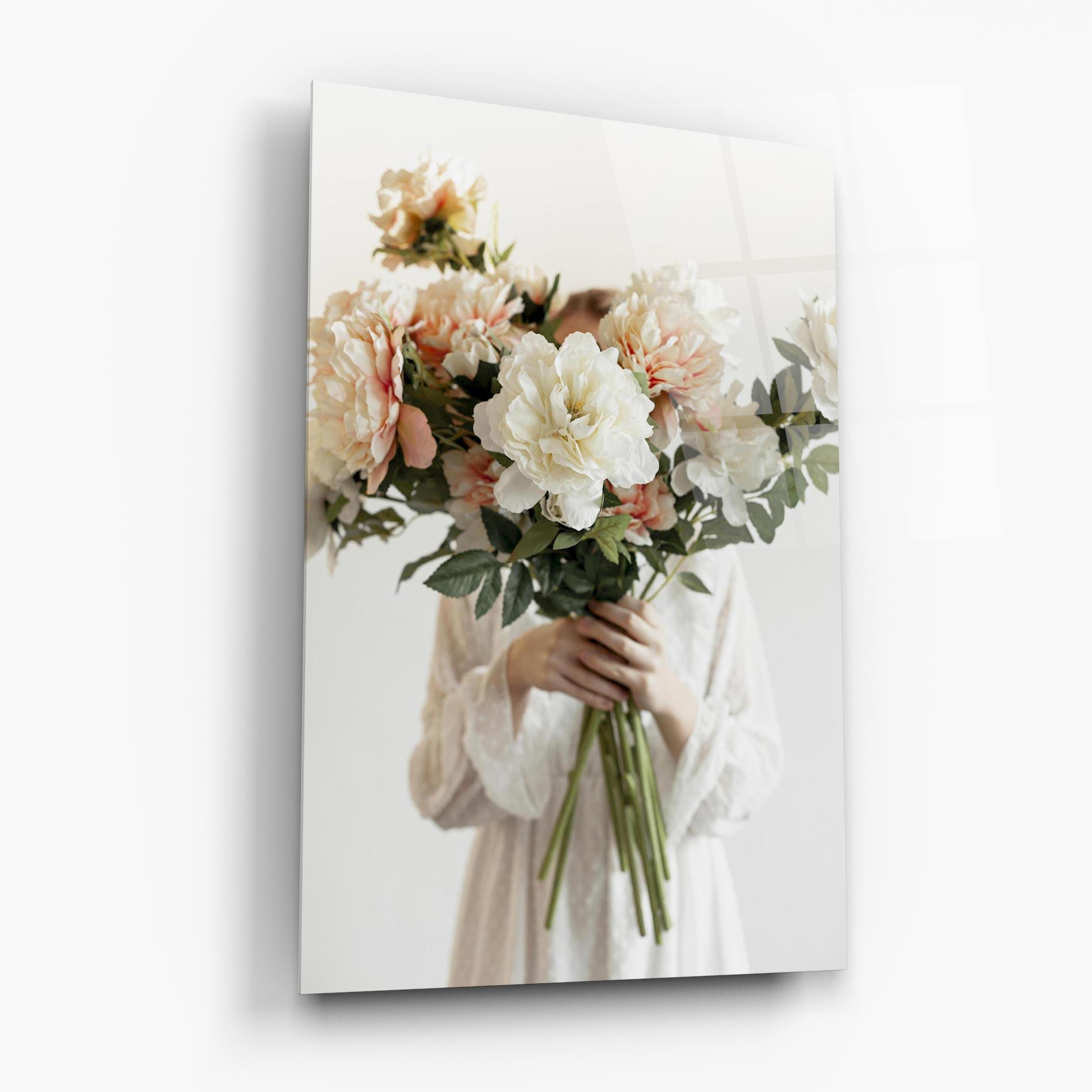Glasbild Bouquet Holding mockup 6