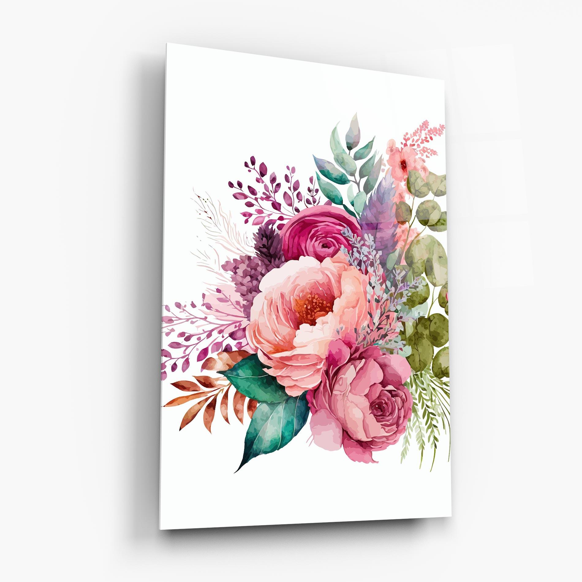 Glasbild Bouquet Of Pink Roses mockup 6