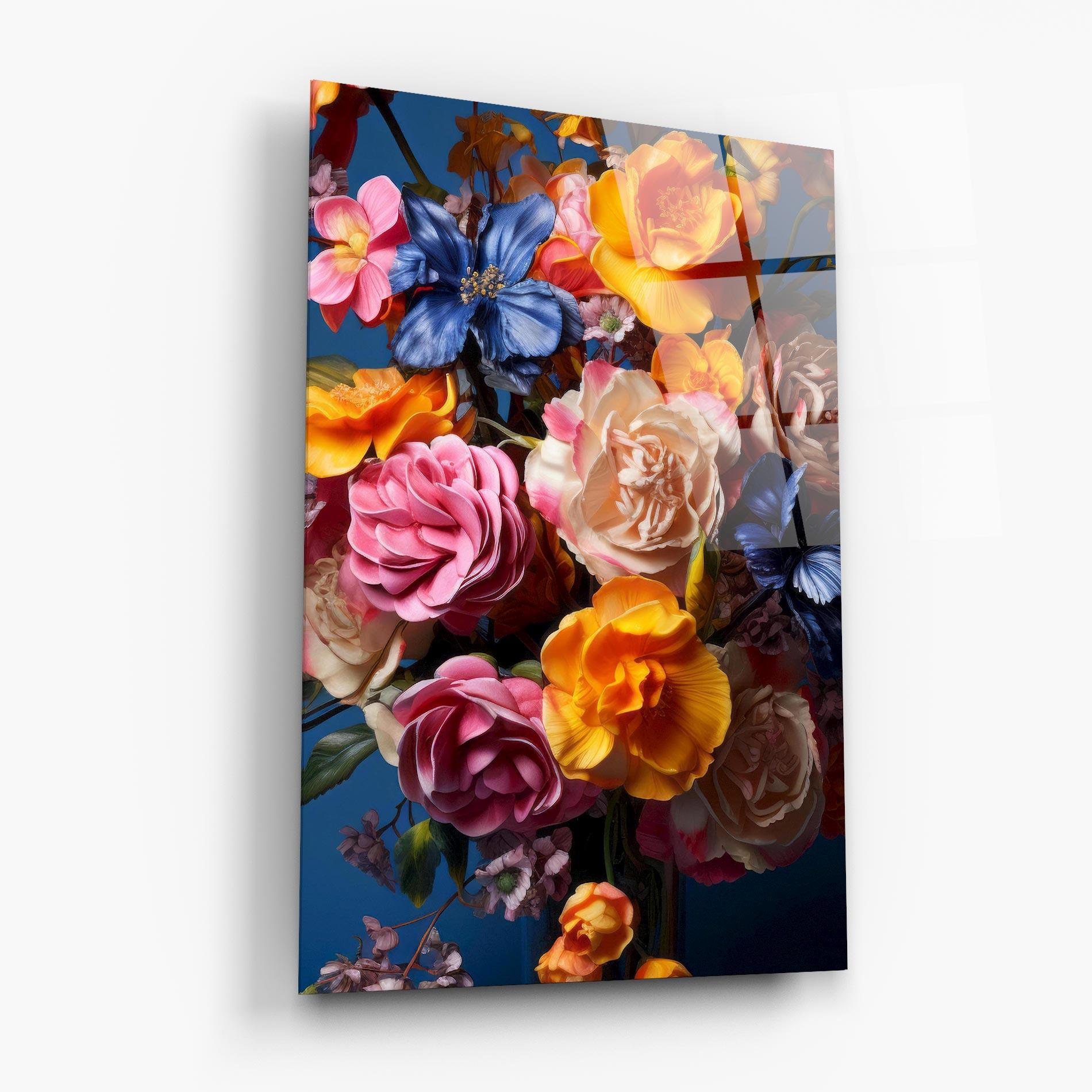 Glasbild Colorful Flower Bouquet mockup 6