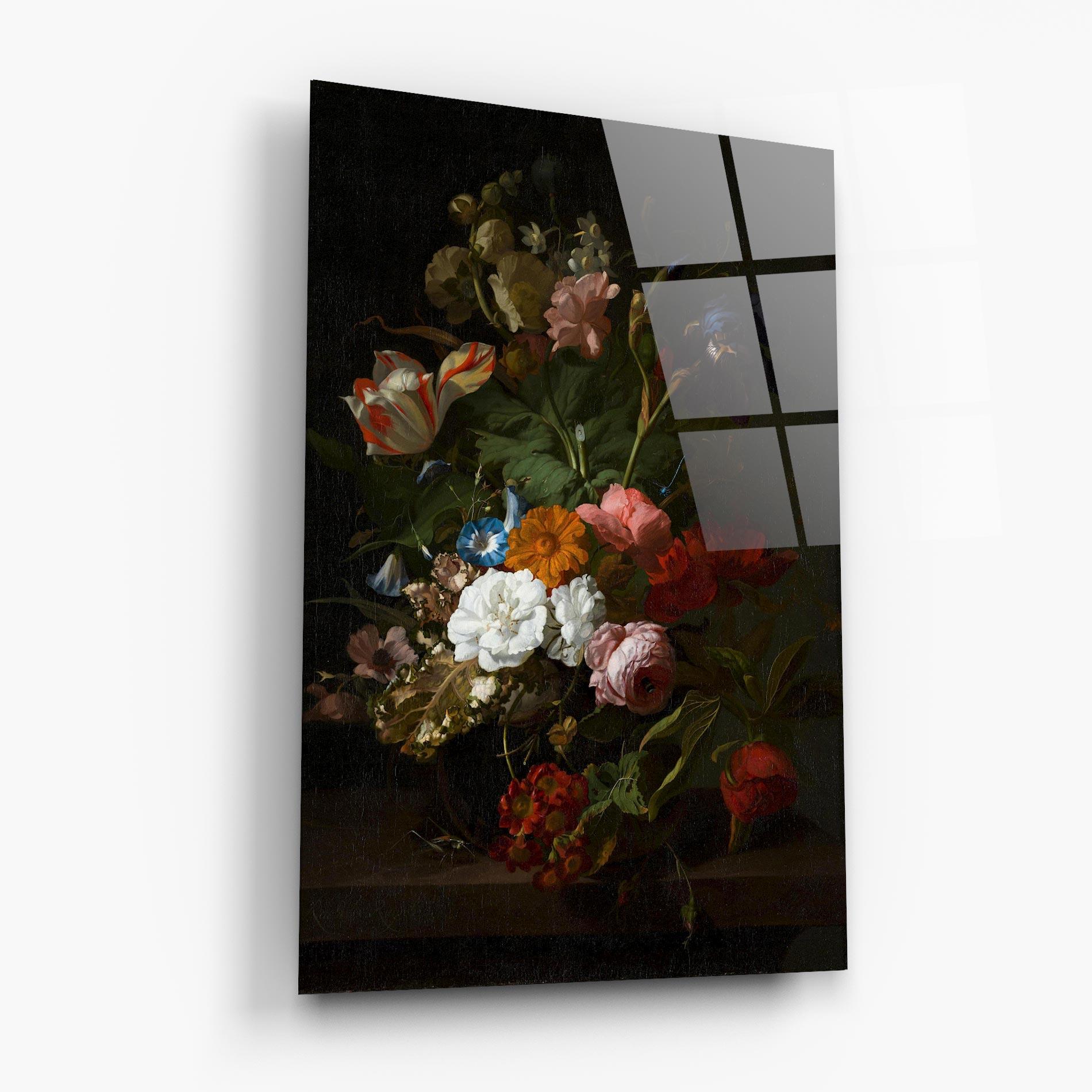 Glasbild Dark Flowers Bouquet mockup 6