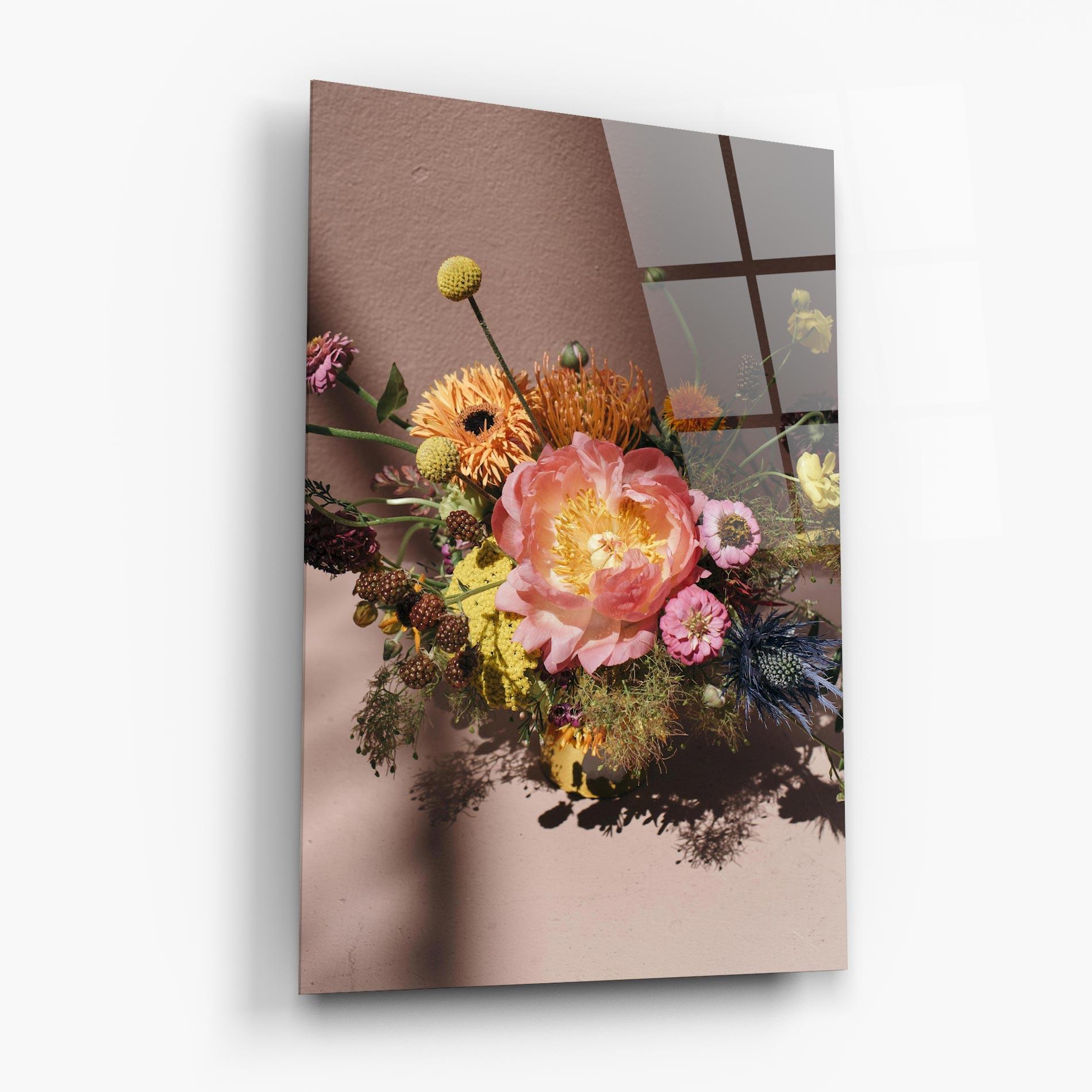 Glasbild Pastel Orange Bouquet mockup 6