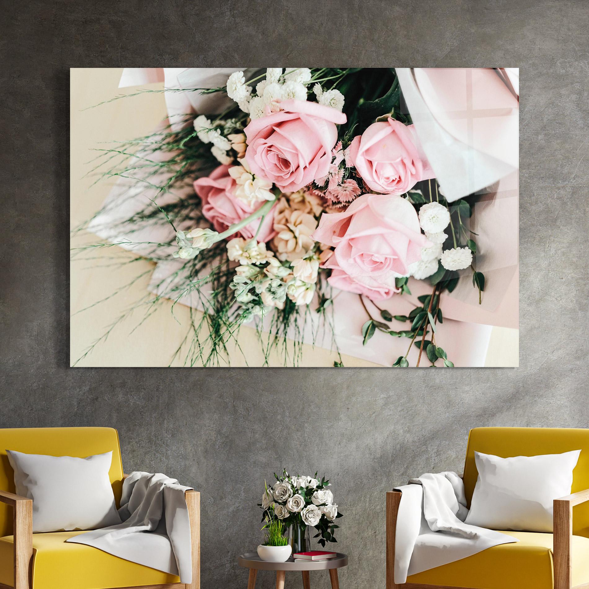 Glasbild Baby Pink Bouquet mockup 4