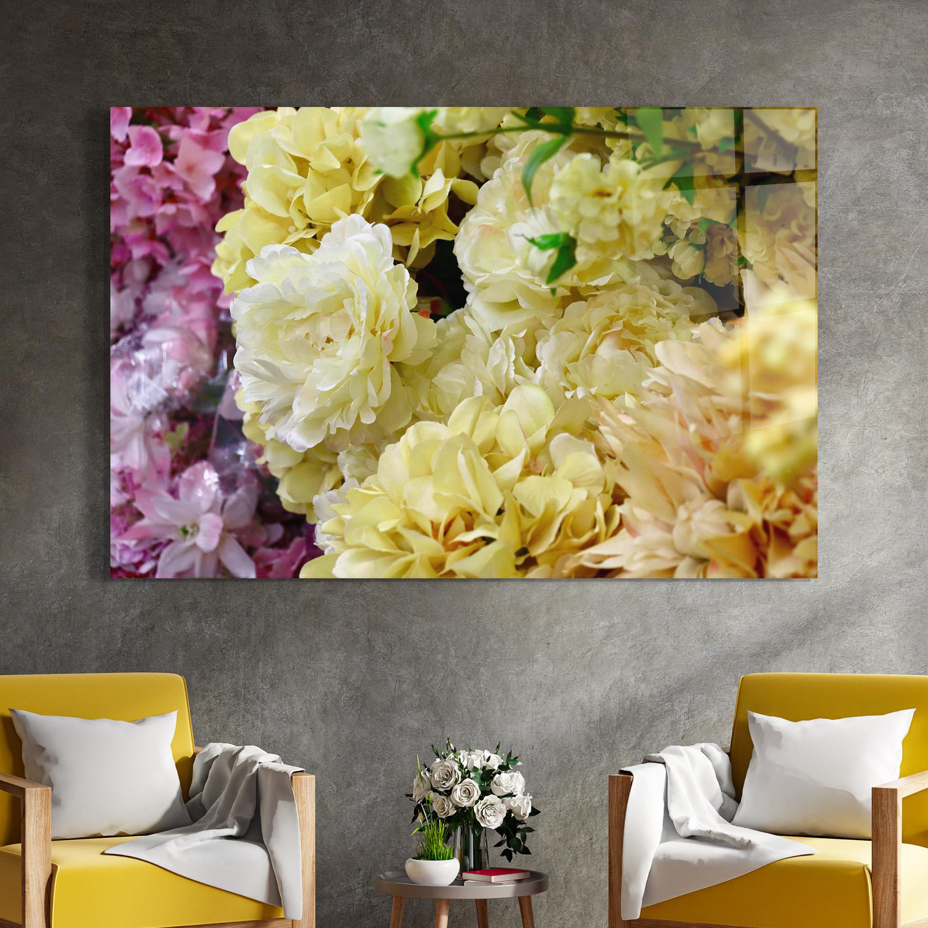 Glasbild Beautiful Yellow Pastel mockup 4