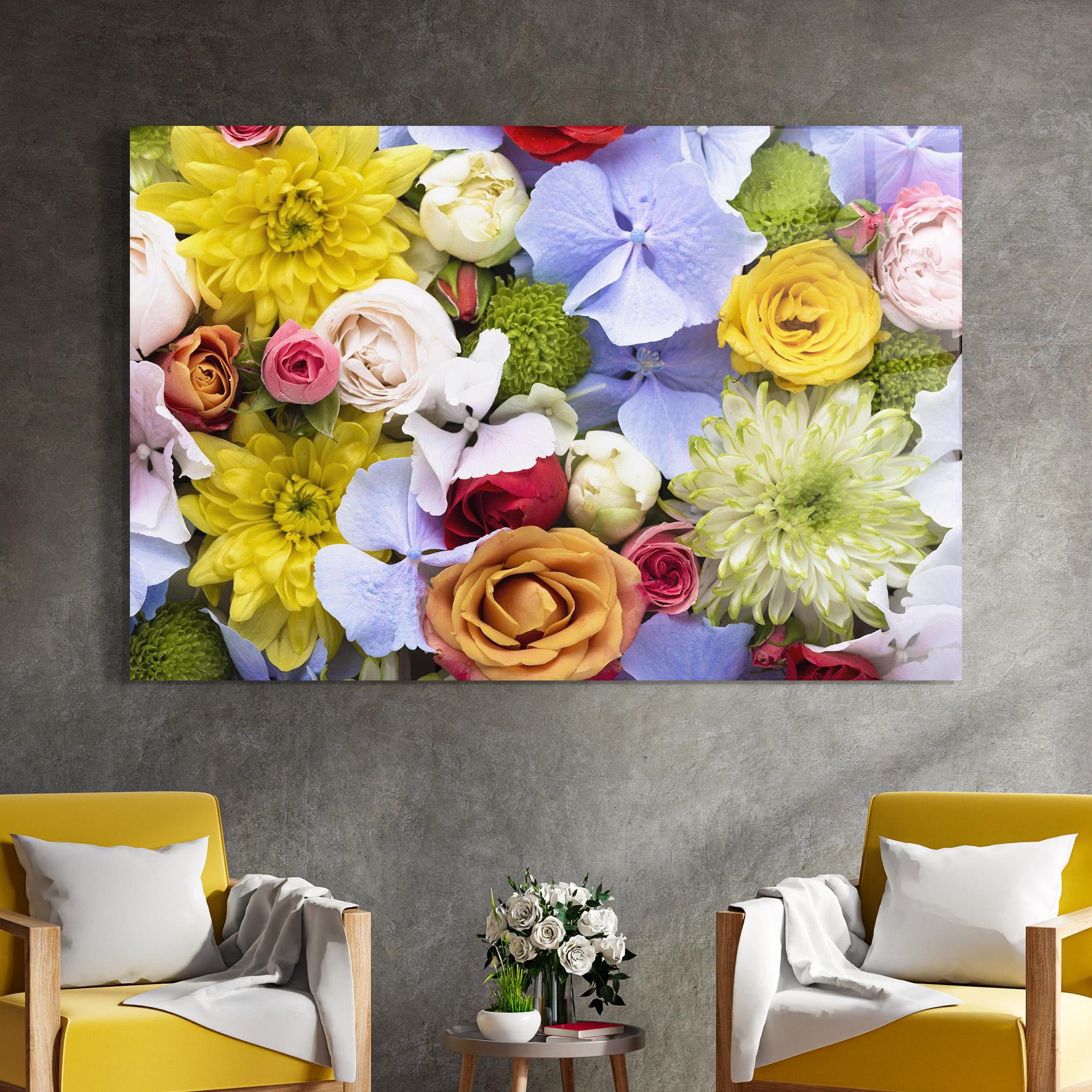 Glasbild Color Mix Flower Bouquet mockup 4