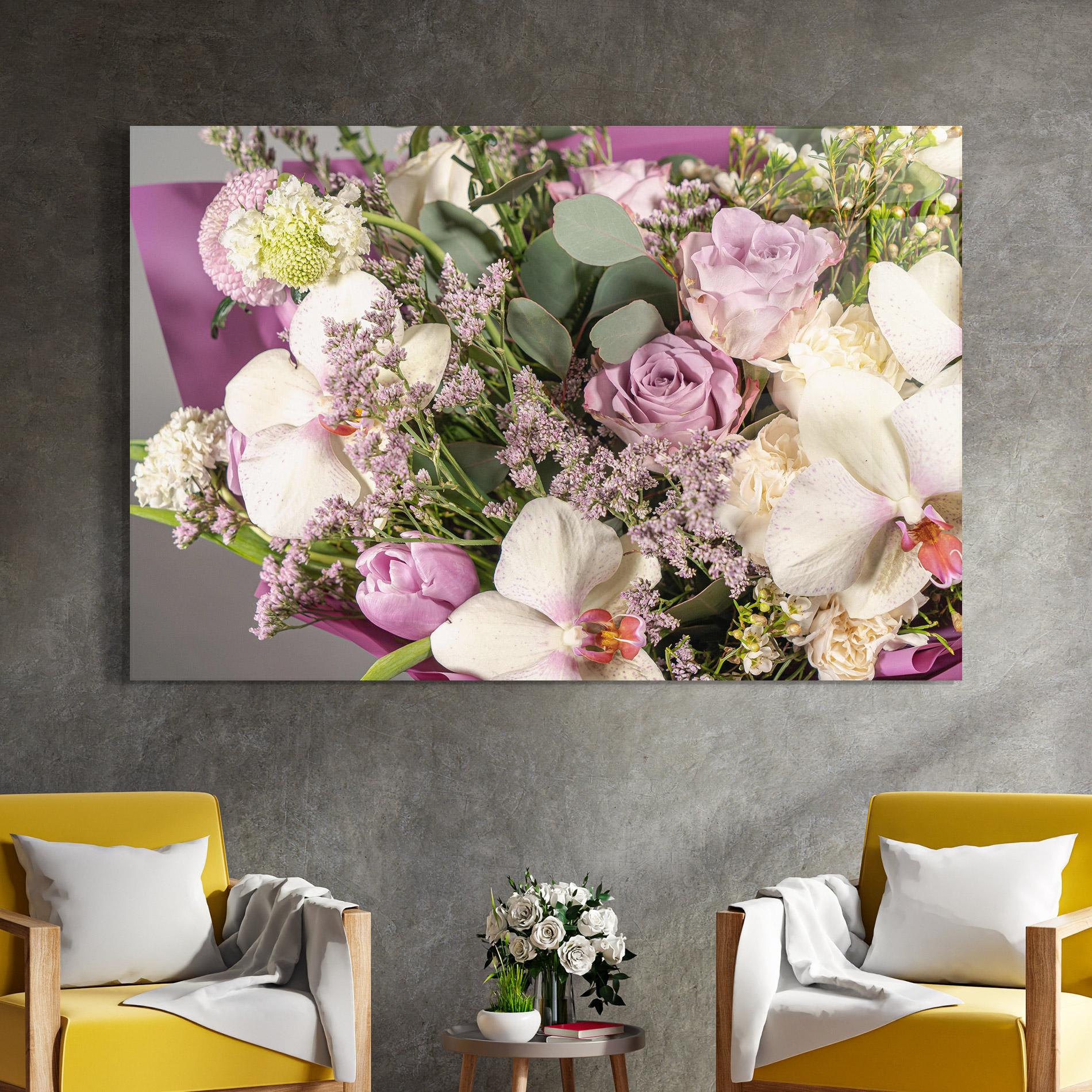 Glasbild Cute Purple Bouquet mockup 4