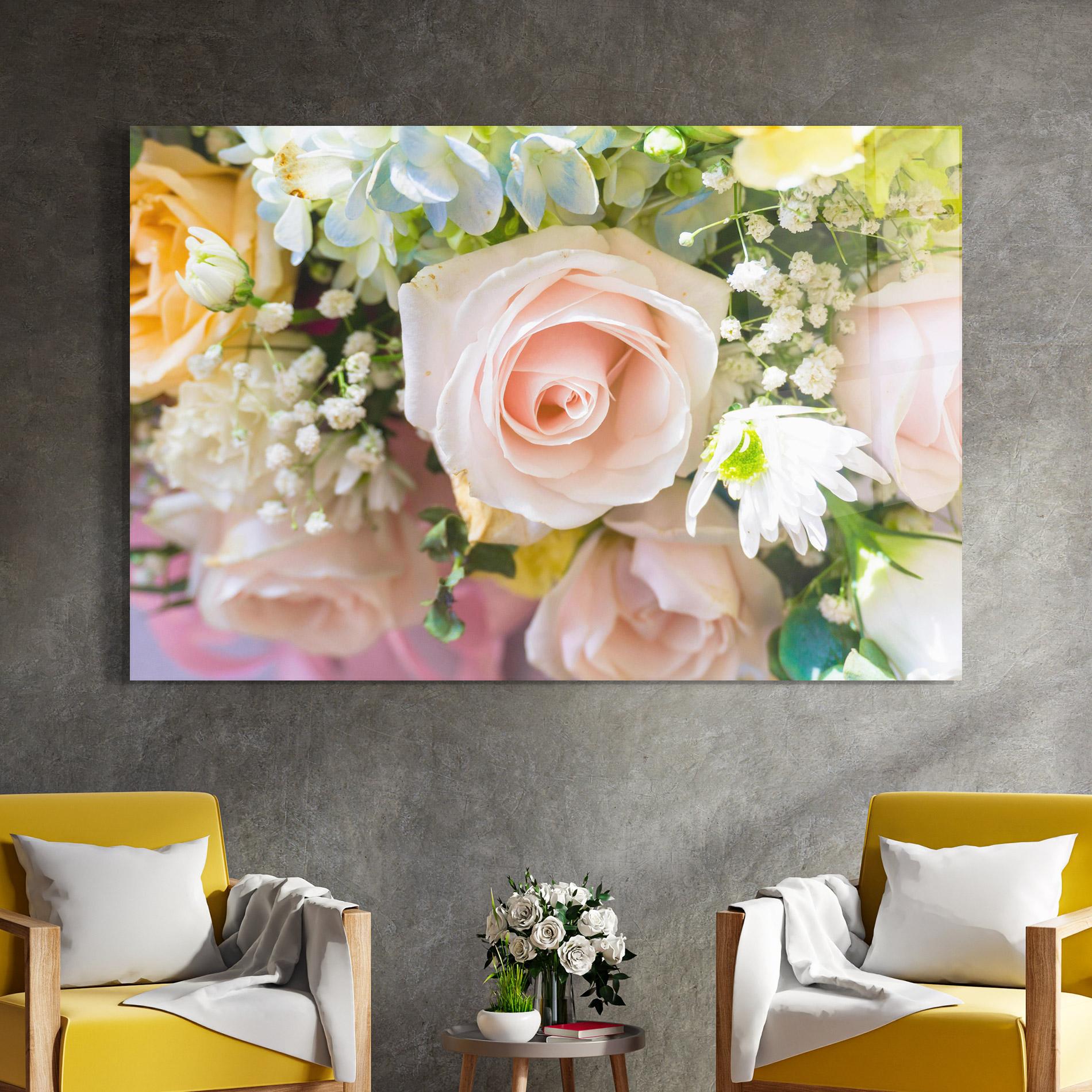 Glasbild Light Pink Bouquet mockup 4