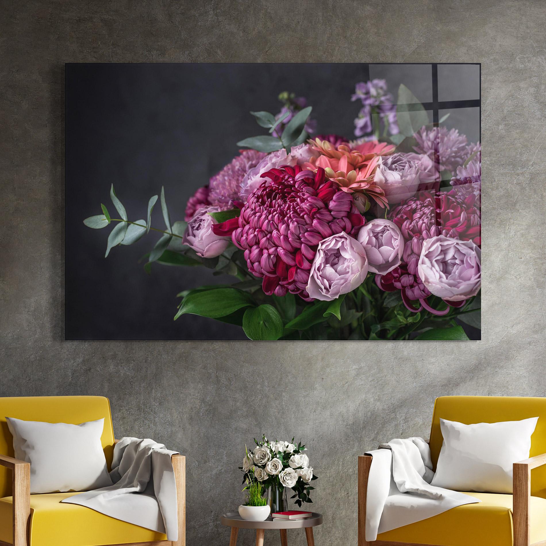 Glasbild Mix Purple Bouquet mockup 4