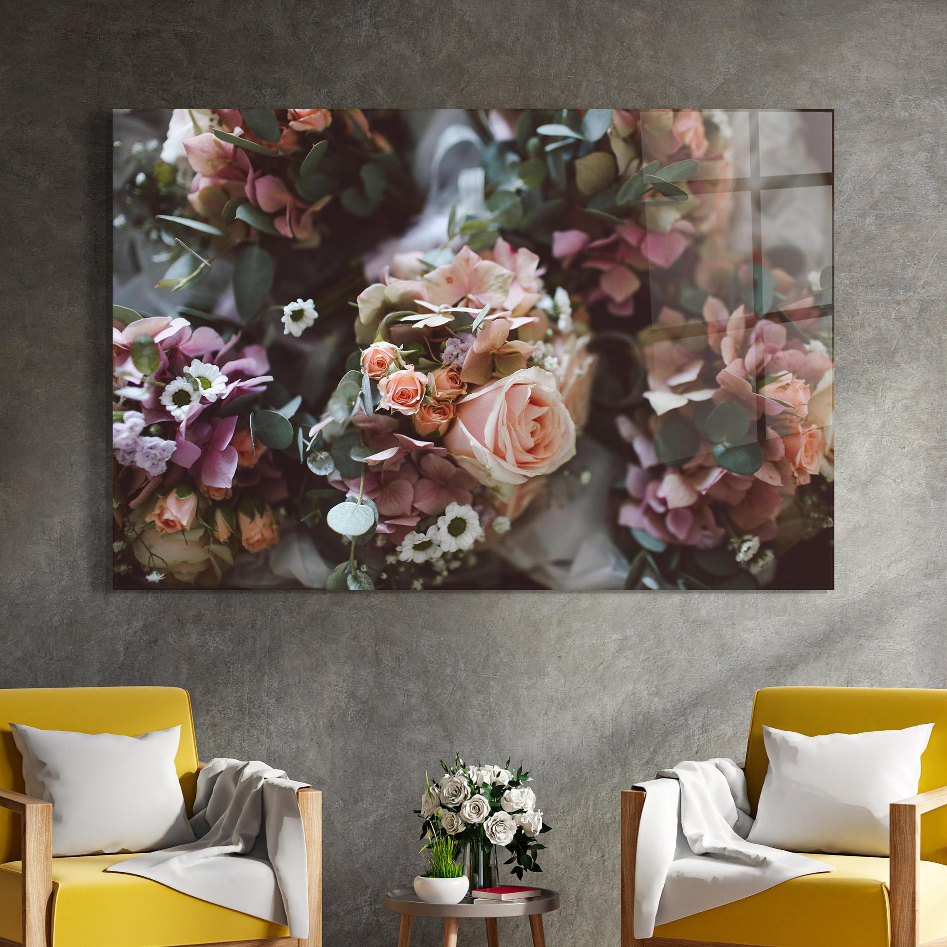 Glasbild Pink Mix Bouquet mockup 4