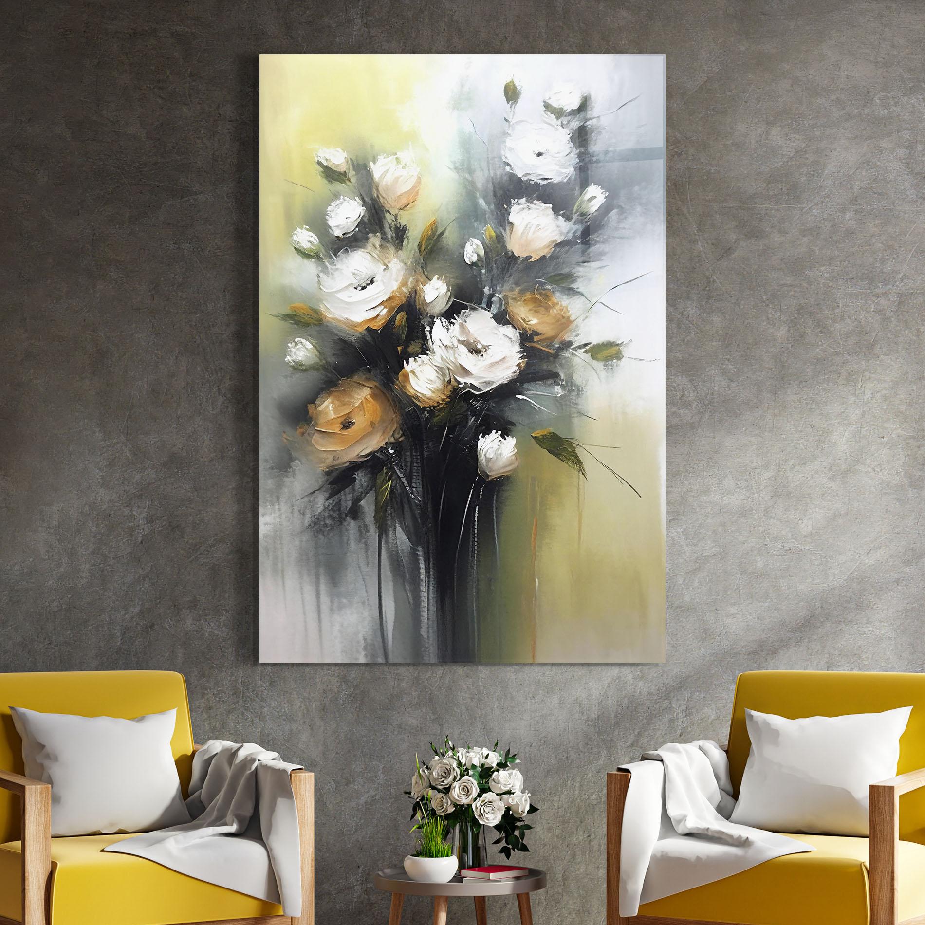 Glasbild Bouquet Painting mockup 4