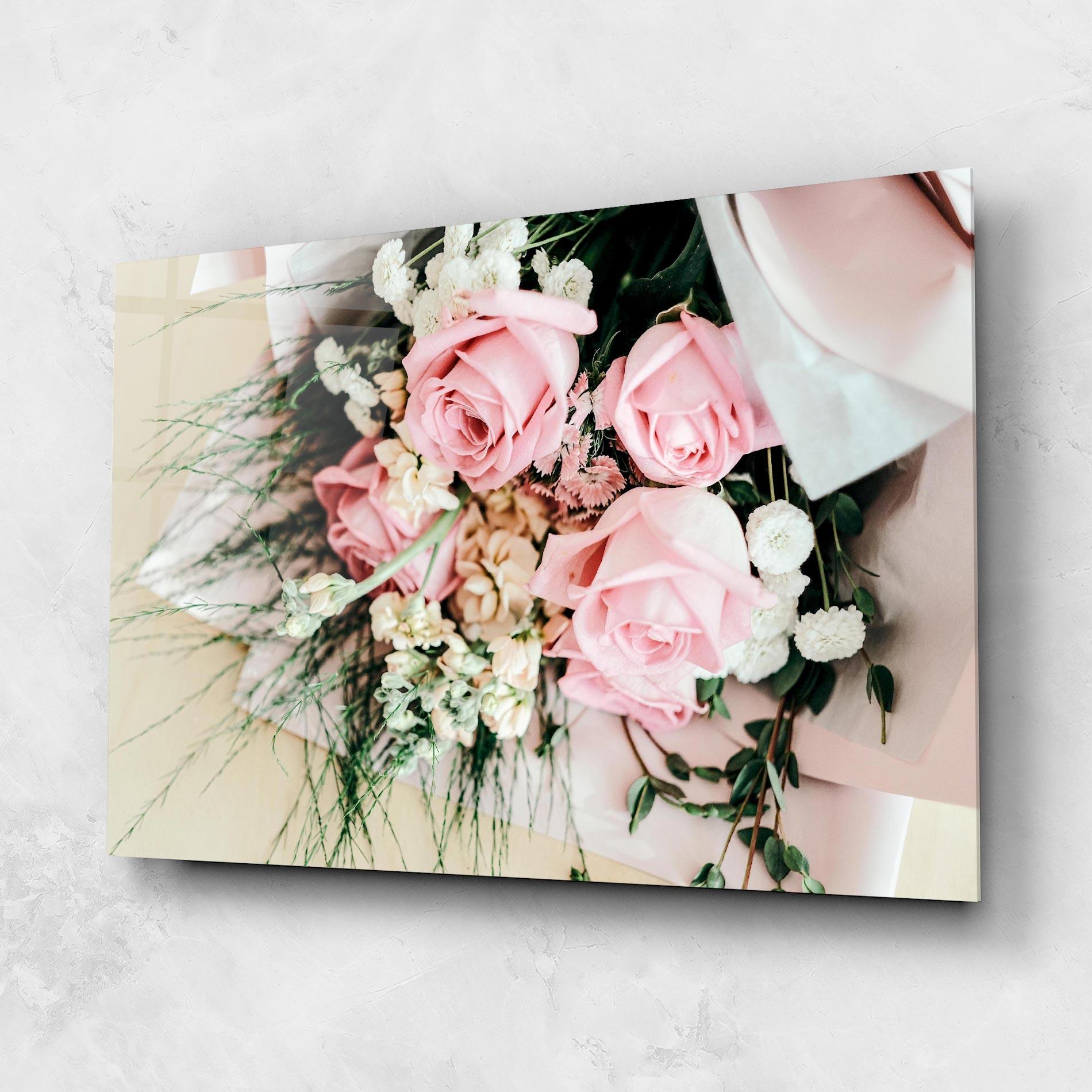 Glasbild Baby Pink Bouquet mockup 1