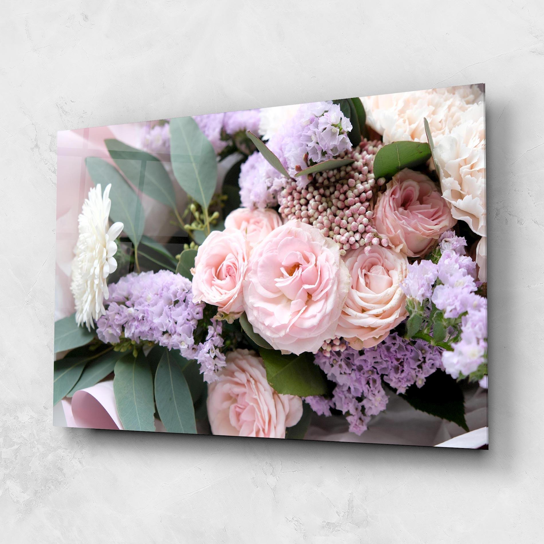 Glasbild Beautiful Pink Roses mockup 1