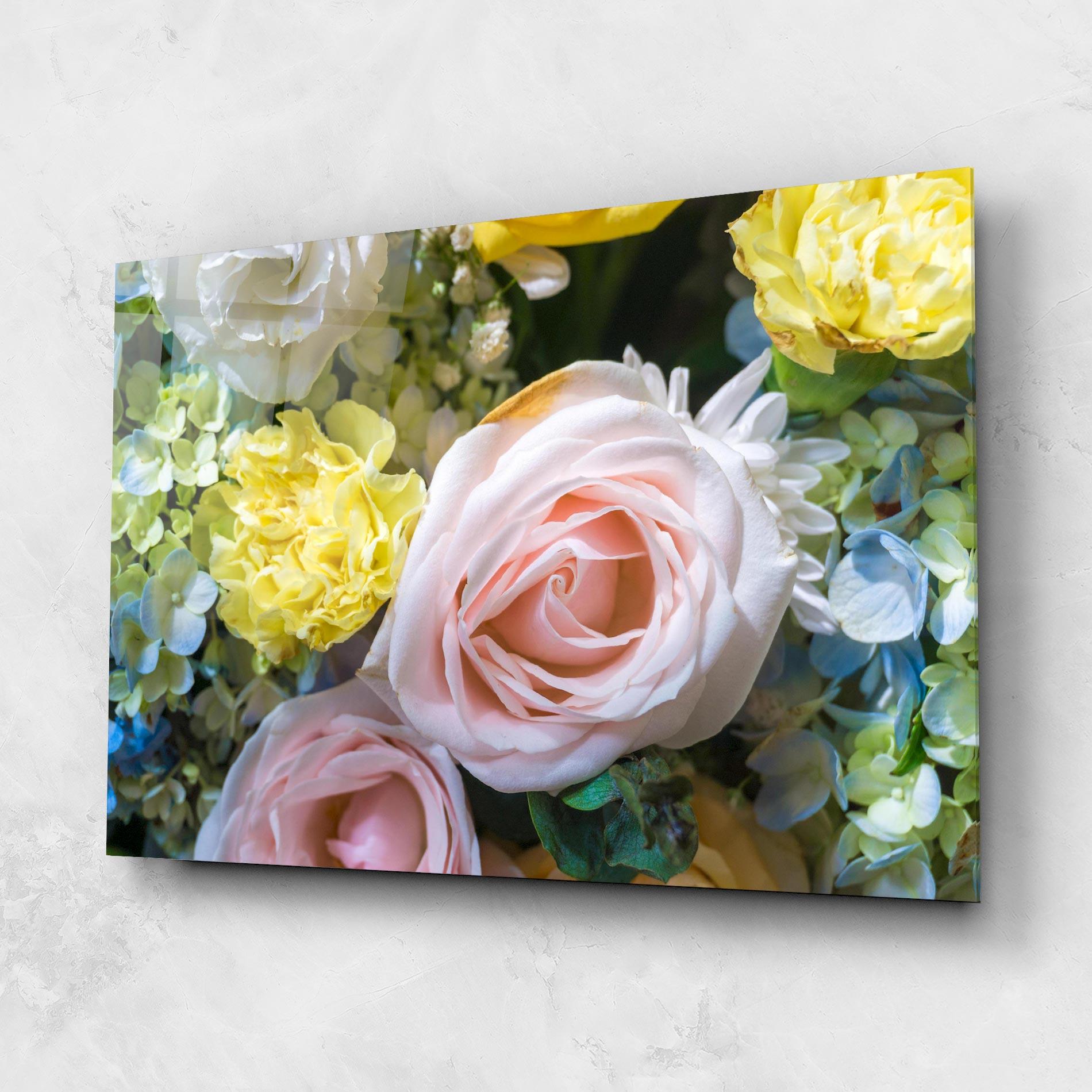 Glasbild Bouquet Light Pink mockup 1