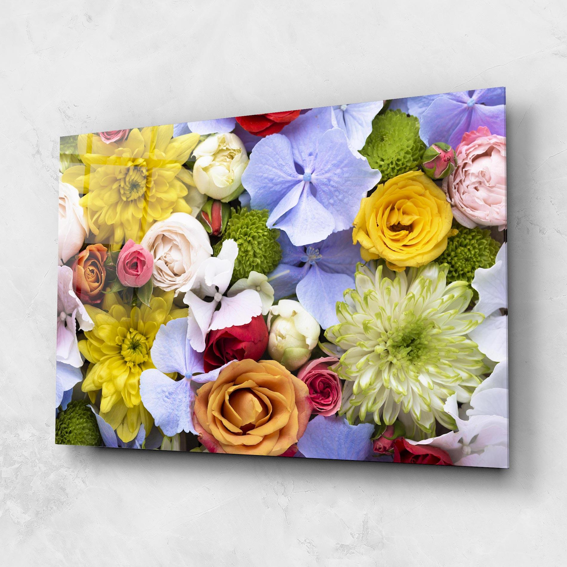 Glasbild Color Mix Flower Bouquet mockup 1