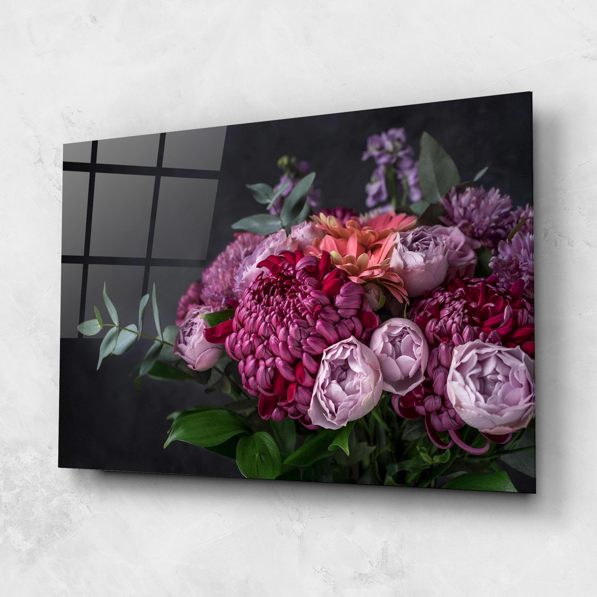 Glasbild Mix Purple Bouquet mockup 1