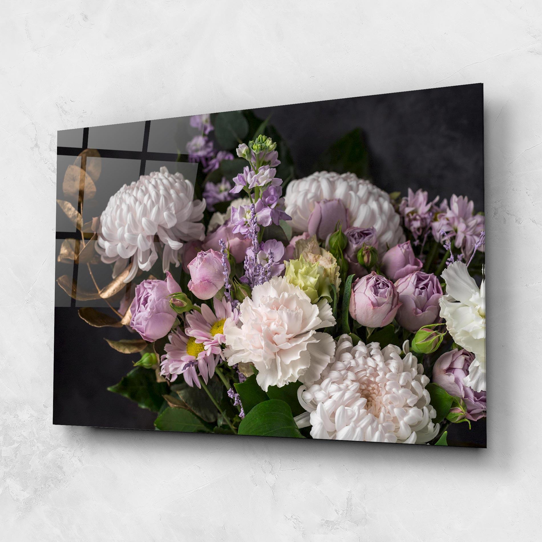 Glasbild Pastel Purple Bouquet mockup 1