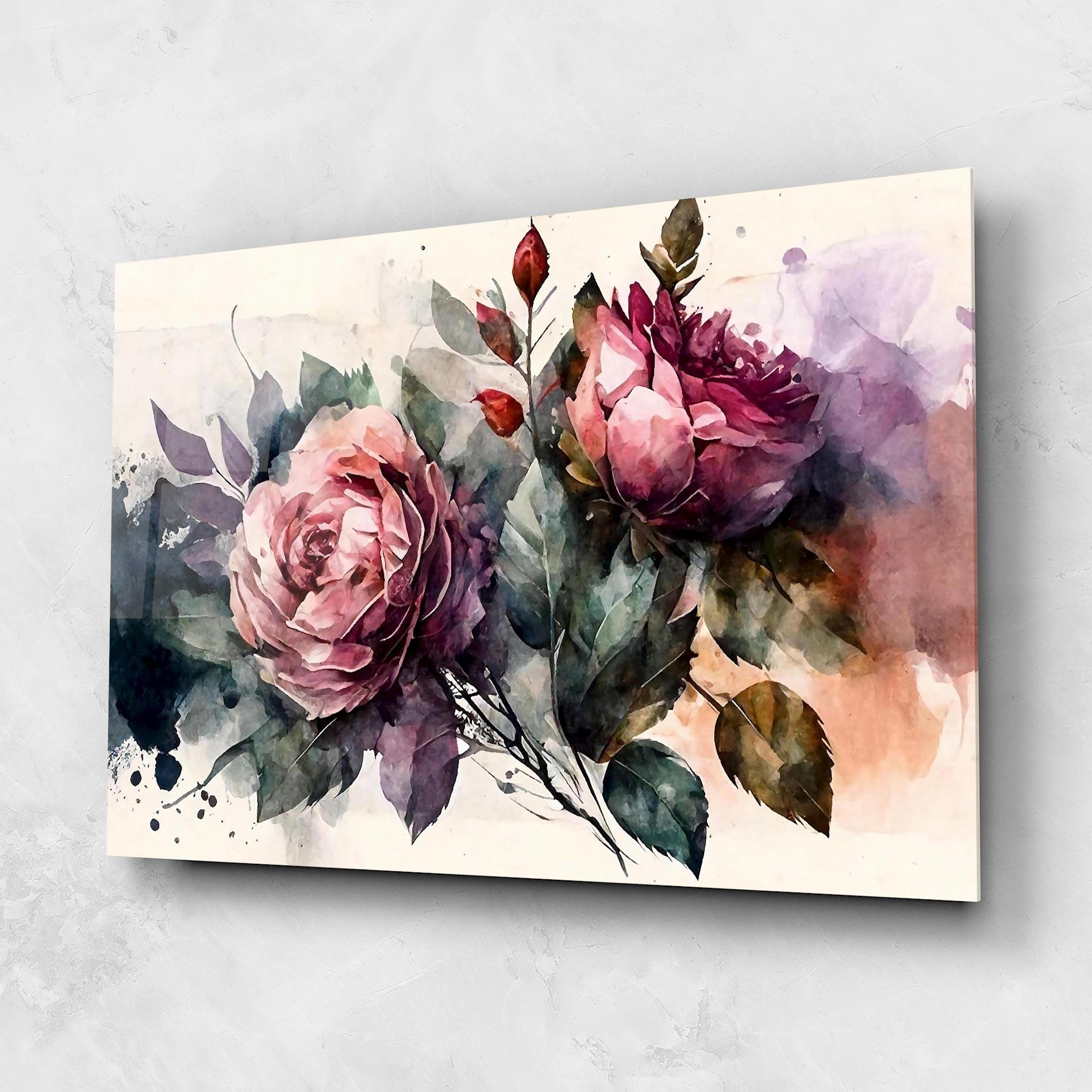 Glasbild Roses Bouquet Art mockup 1