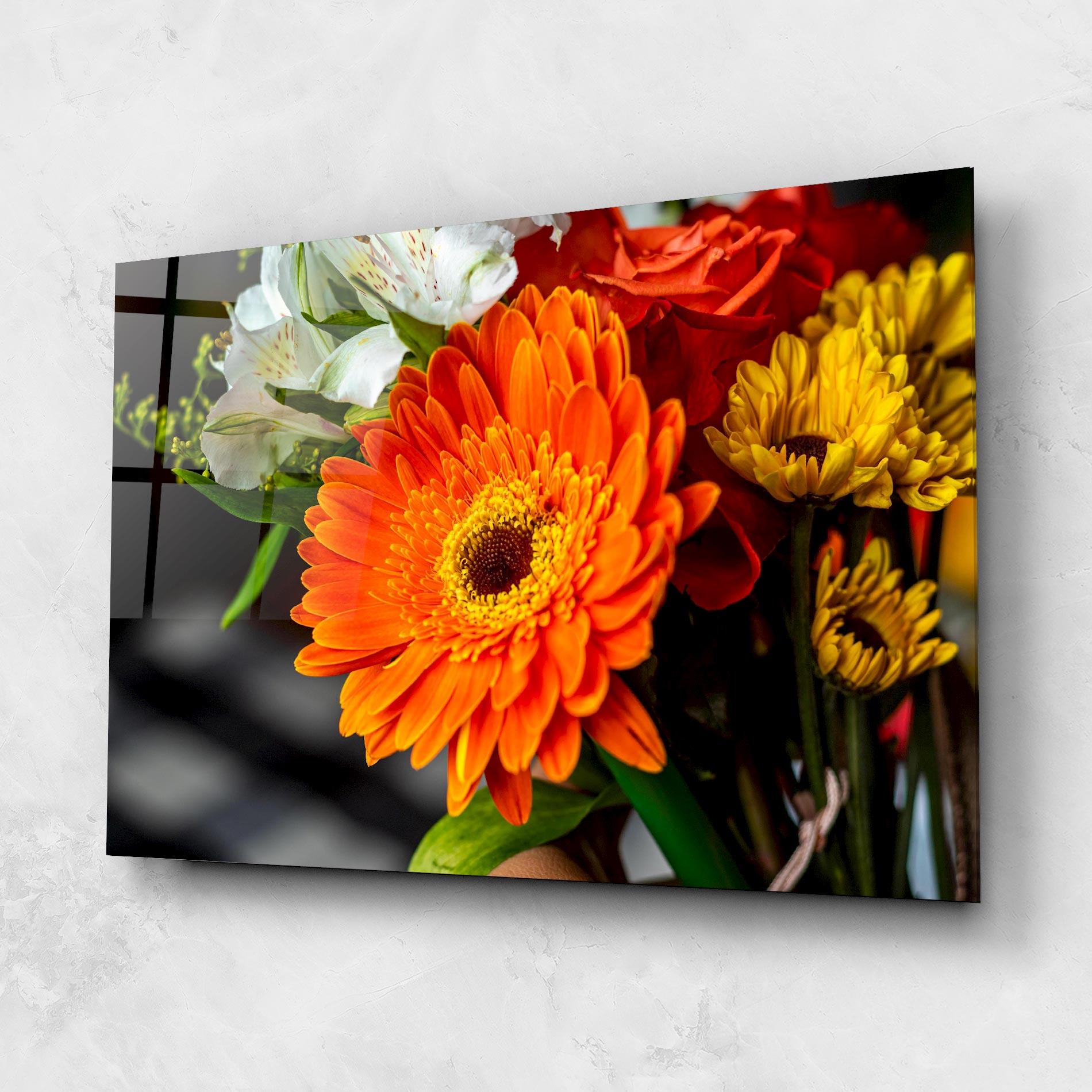 Glasbild Strong Orange Bouquet mockup 1
