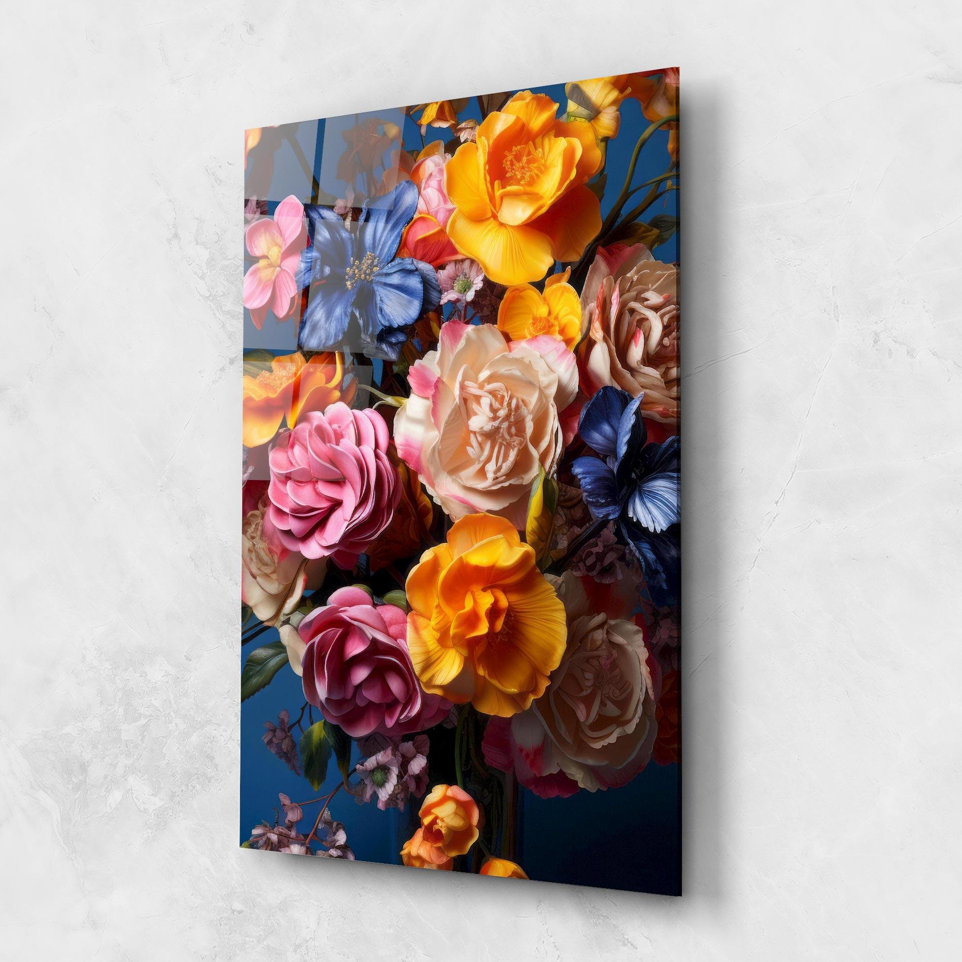 Glasbild Colorful Flower Bouquet mockup 1
