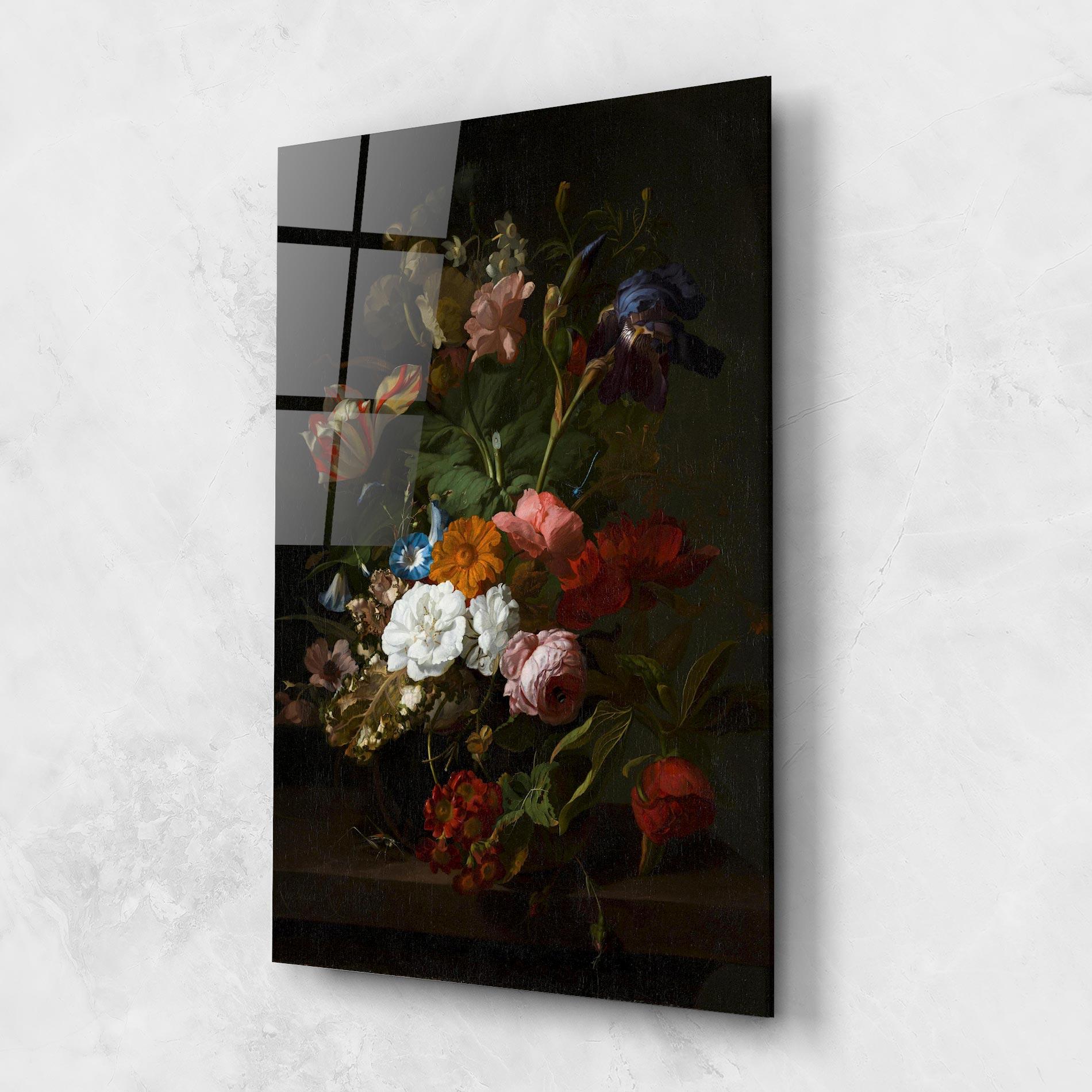 Glasbild Dark Flowers Bouquet mockup 1