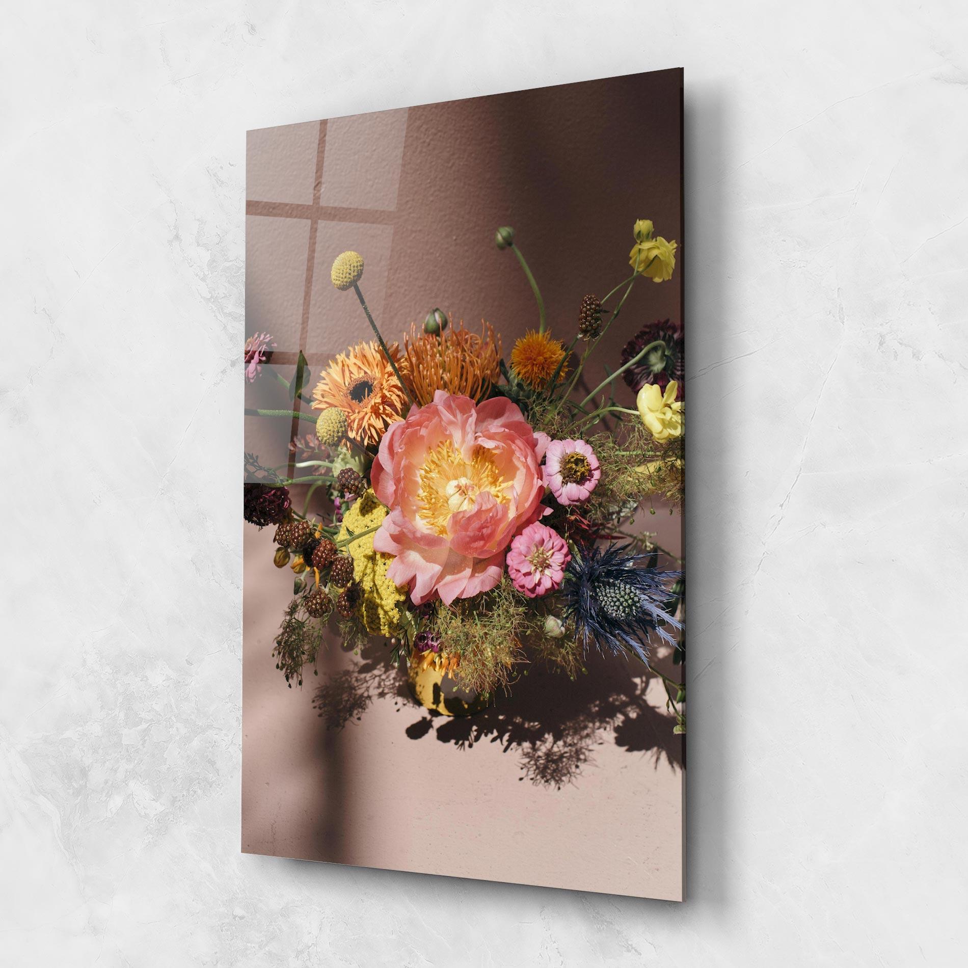 Glasbild Pastel Orange Bouquet mockup 1