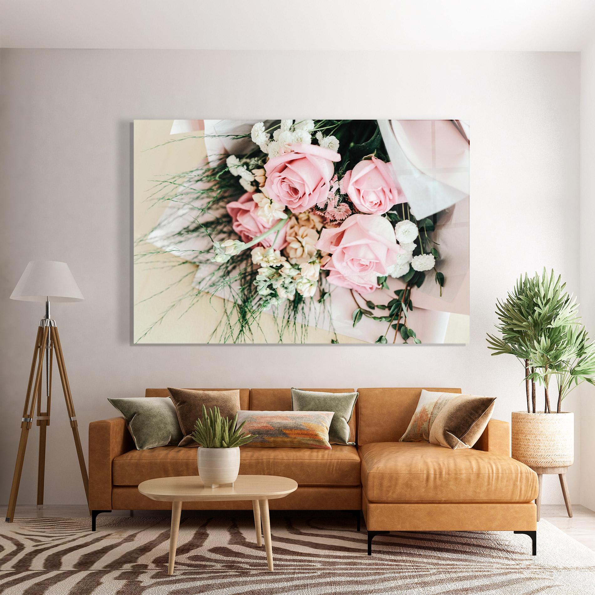 Glasbild Baby Pink Bouquet mockup 7