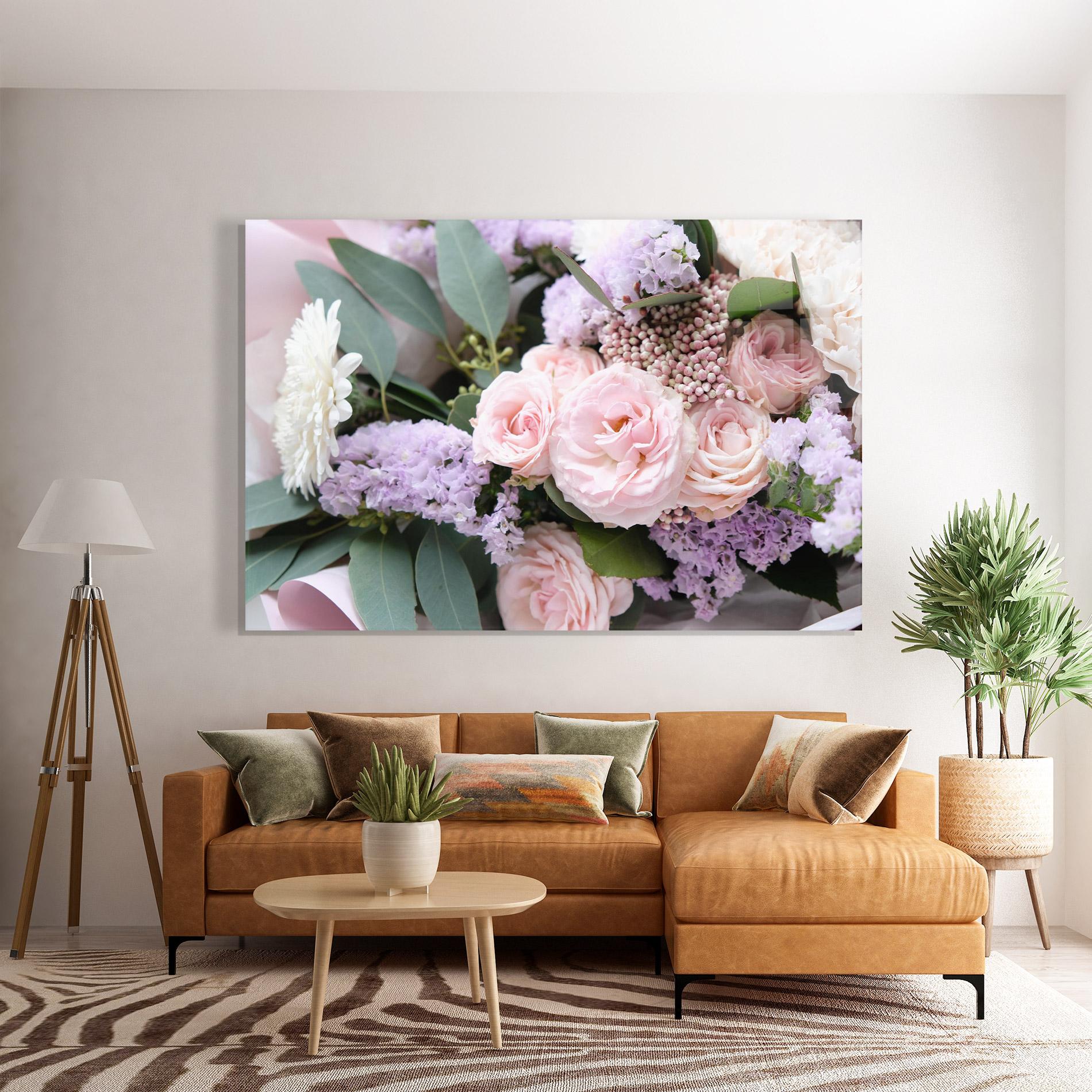 Glasbild Beautiful Pink Roses mockup 7