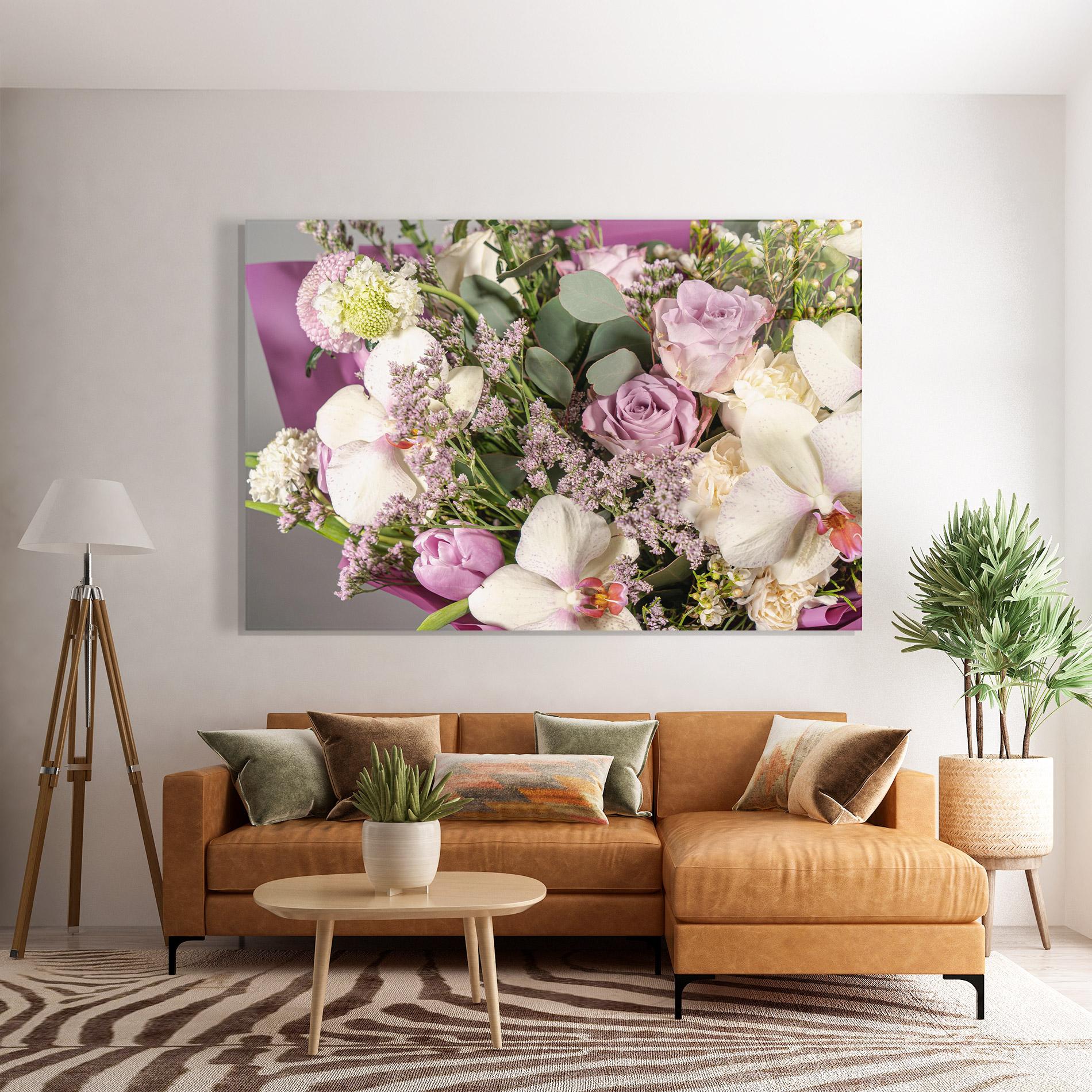 Glasbild Cute Purple Bouquet mockup 7