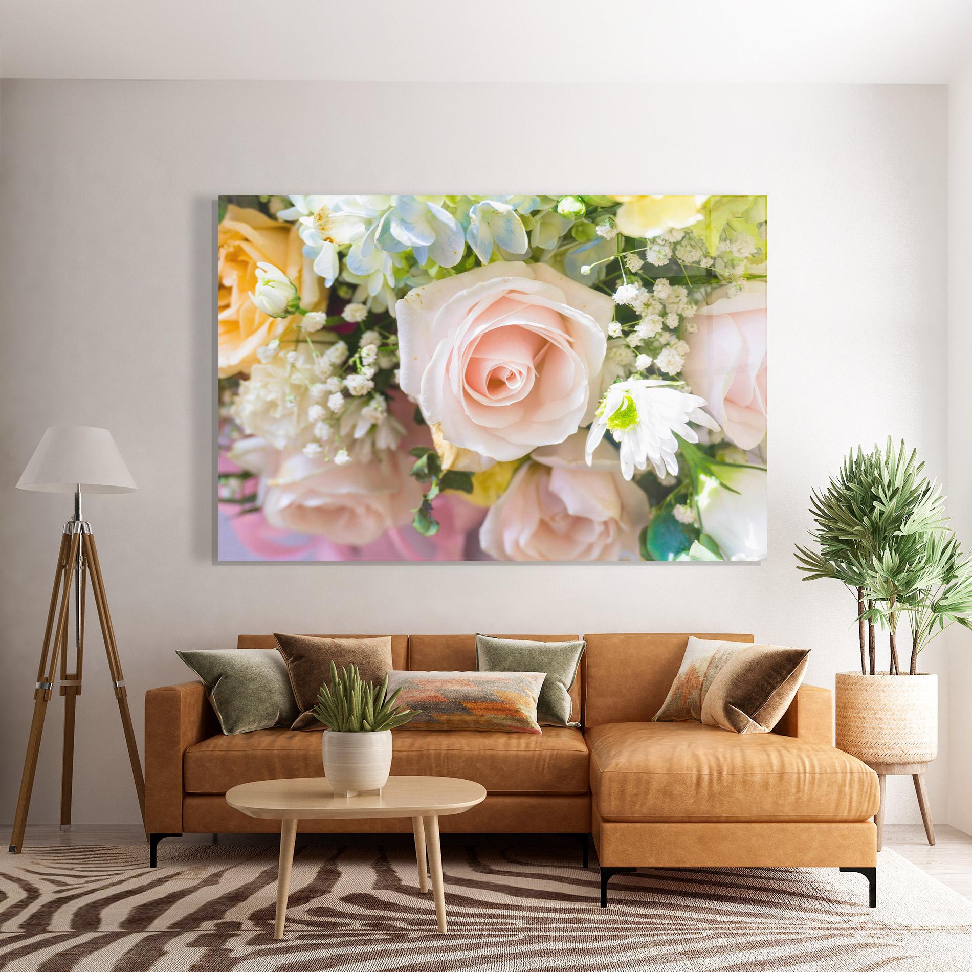 Glasbild Light Pink Bouquet mockup 7