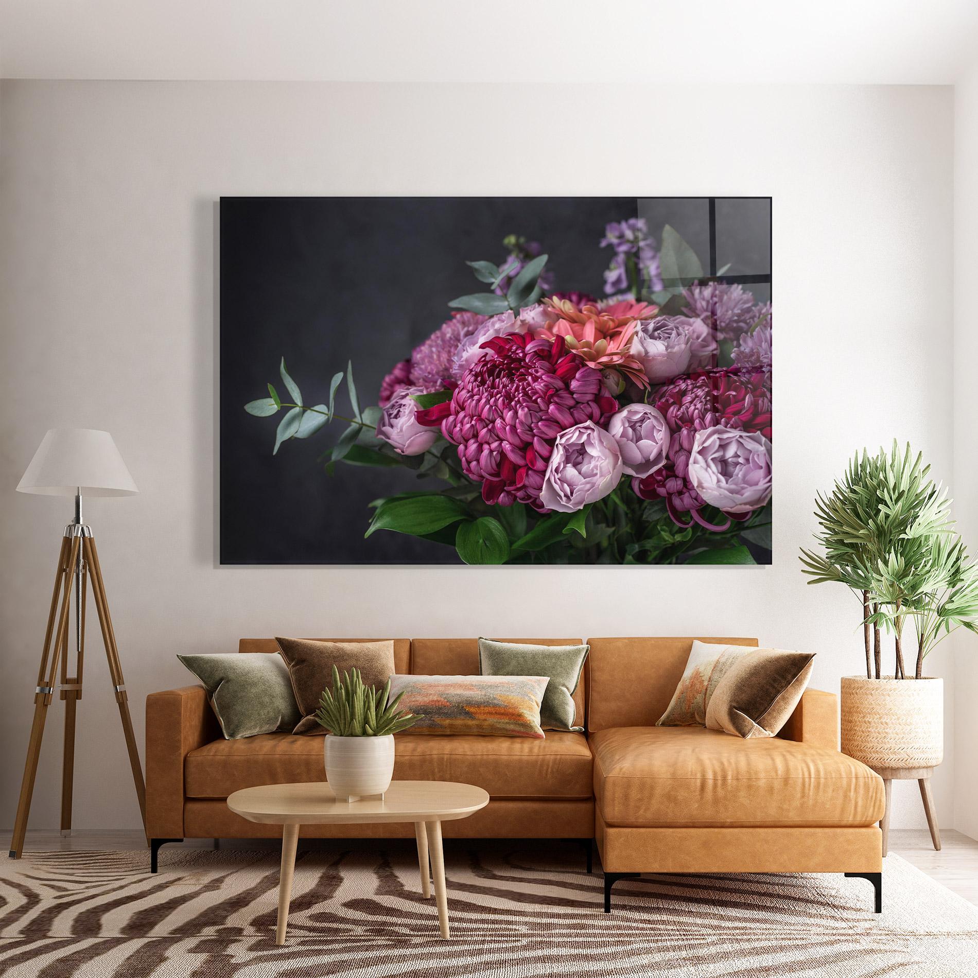 Glasbild Mix Purple Bouquet mockup 7