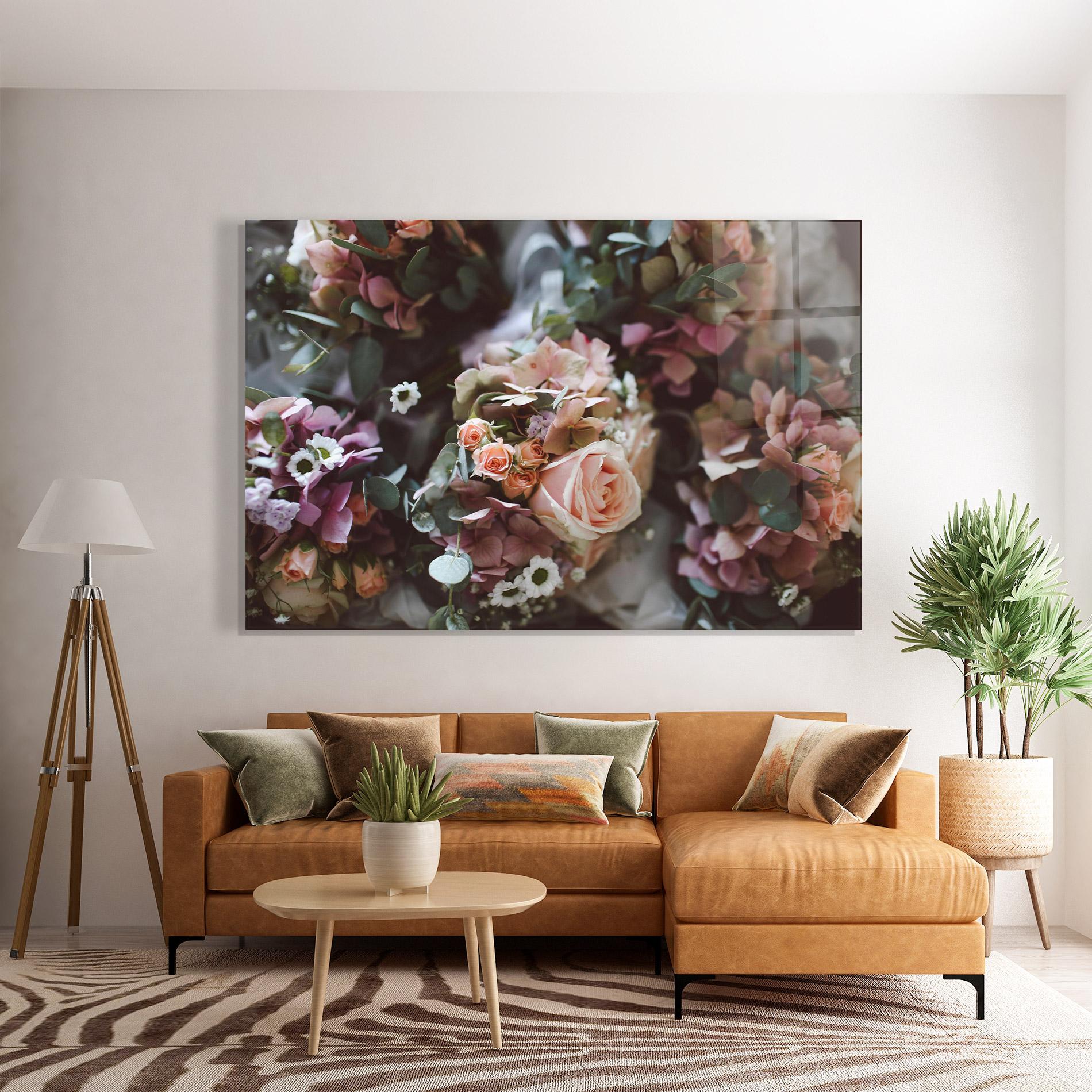 Glasbild Pink Mix Bouquet mockup 7