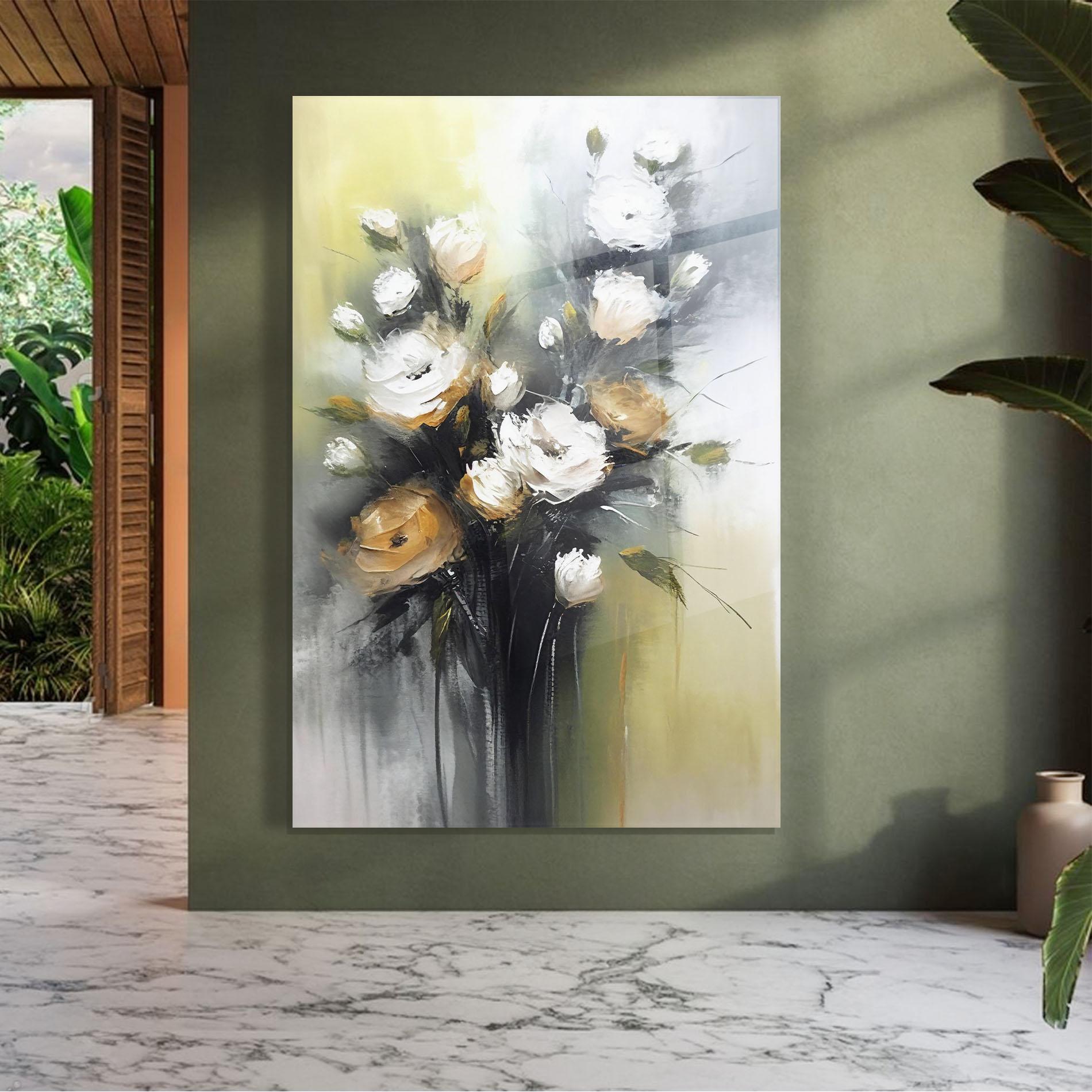 Glasbild Bouquet Painting mockup 7