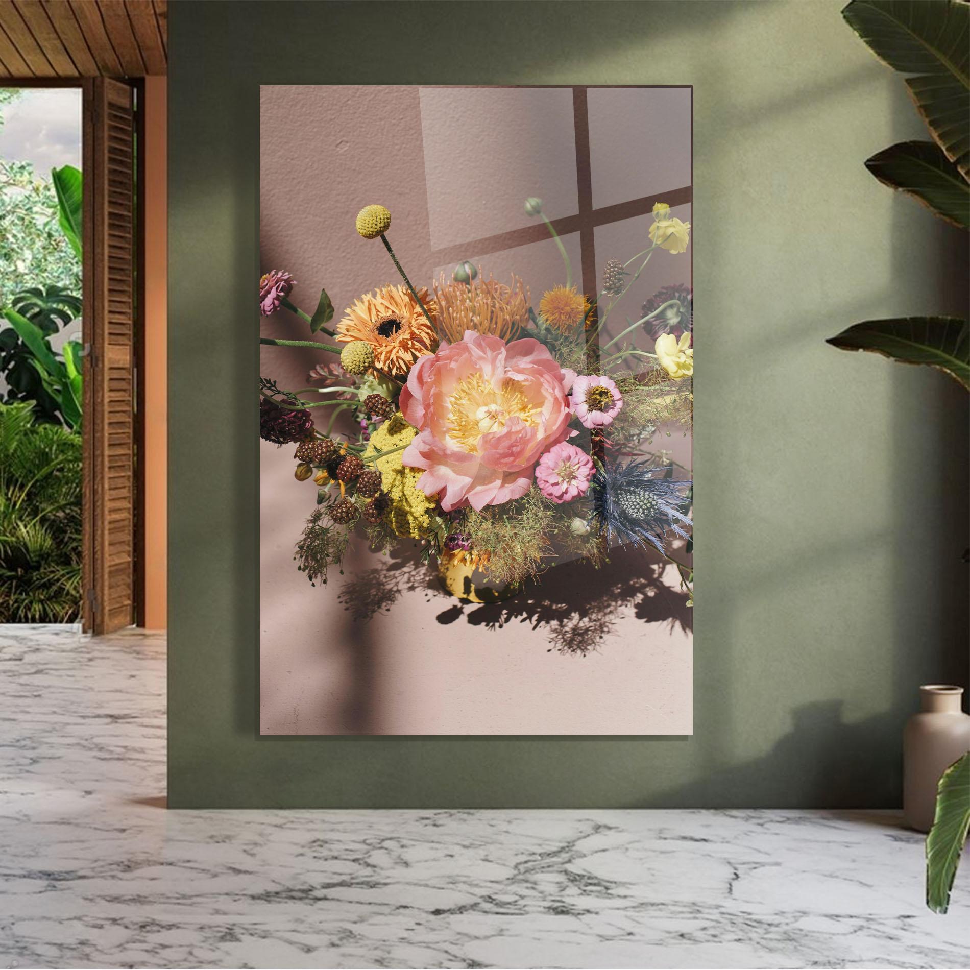 Glasbild Pastel Orange Bouquet mockup 7