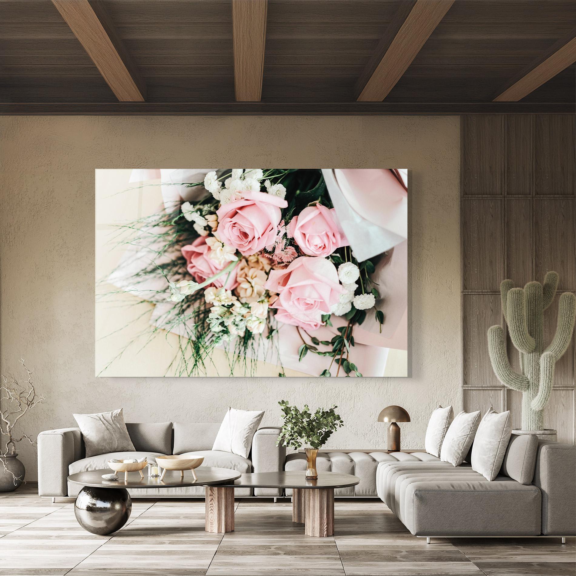 Glasbild Baby Pink Bouquet mockup 8